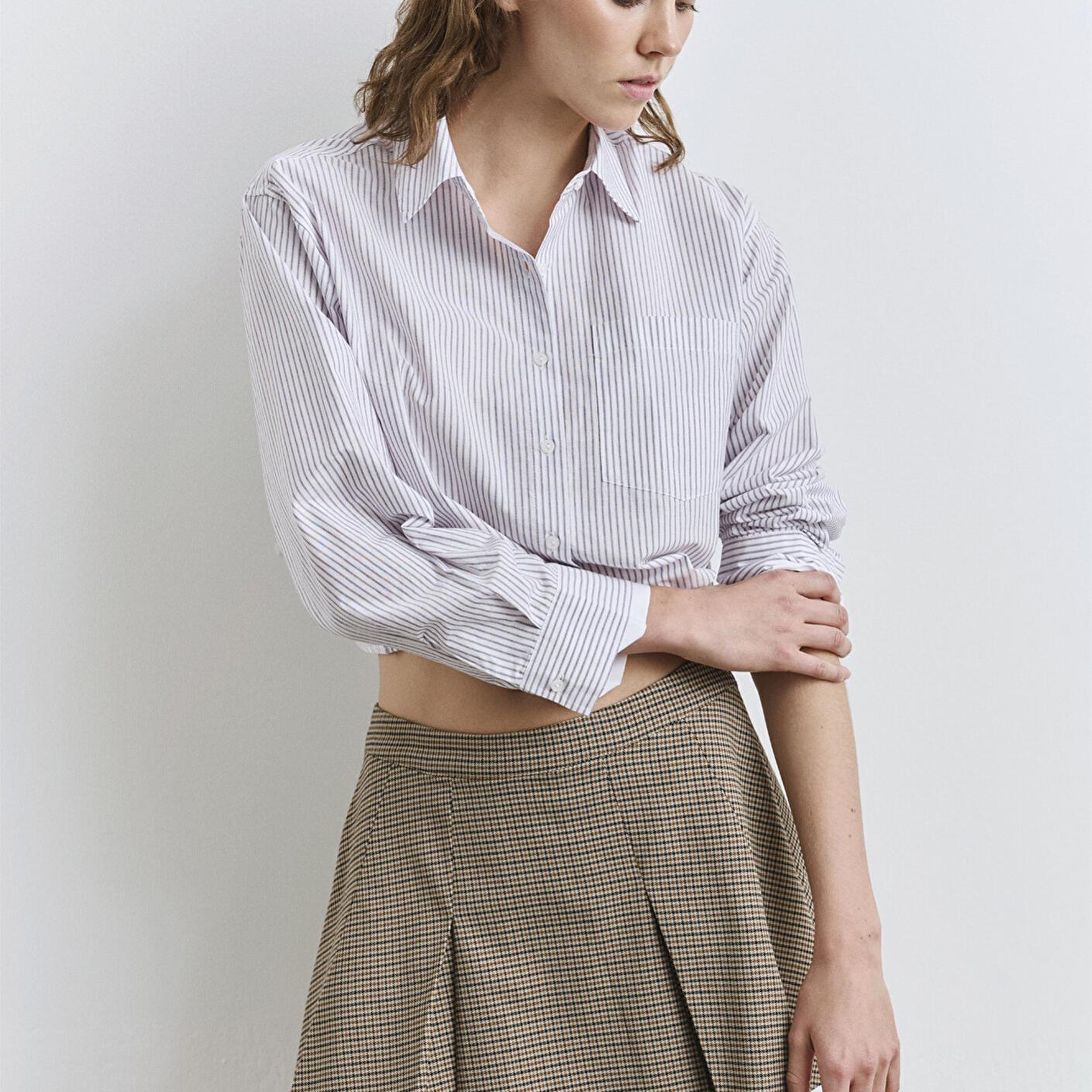 Mavi Çizgili Beyaz Gömlek Regular Fit / Normal Kesim 1211195-90720