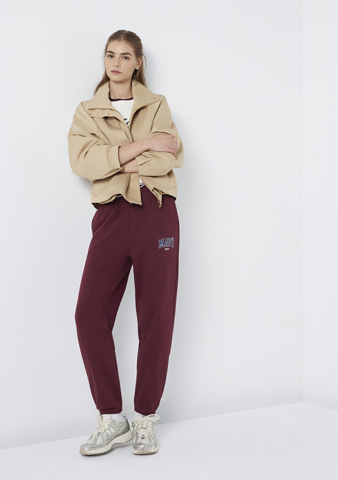 Mavi Mavi Logo Baskılı Bordo Eşofman Altı 1010757-90705