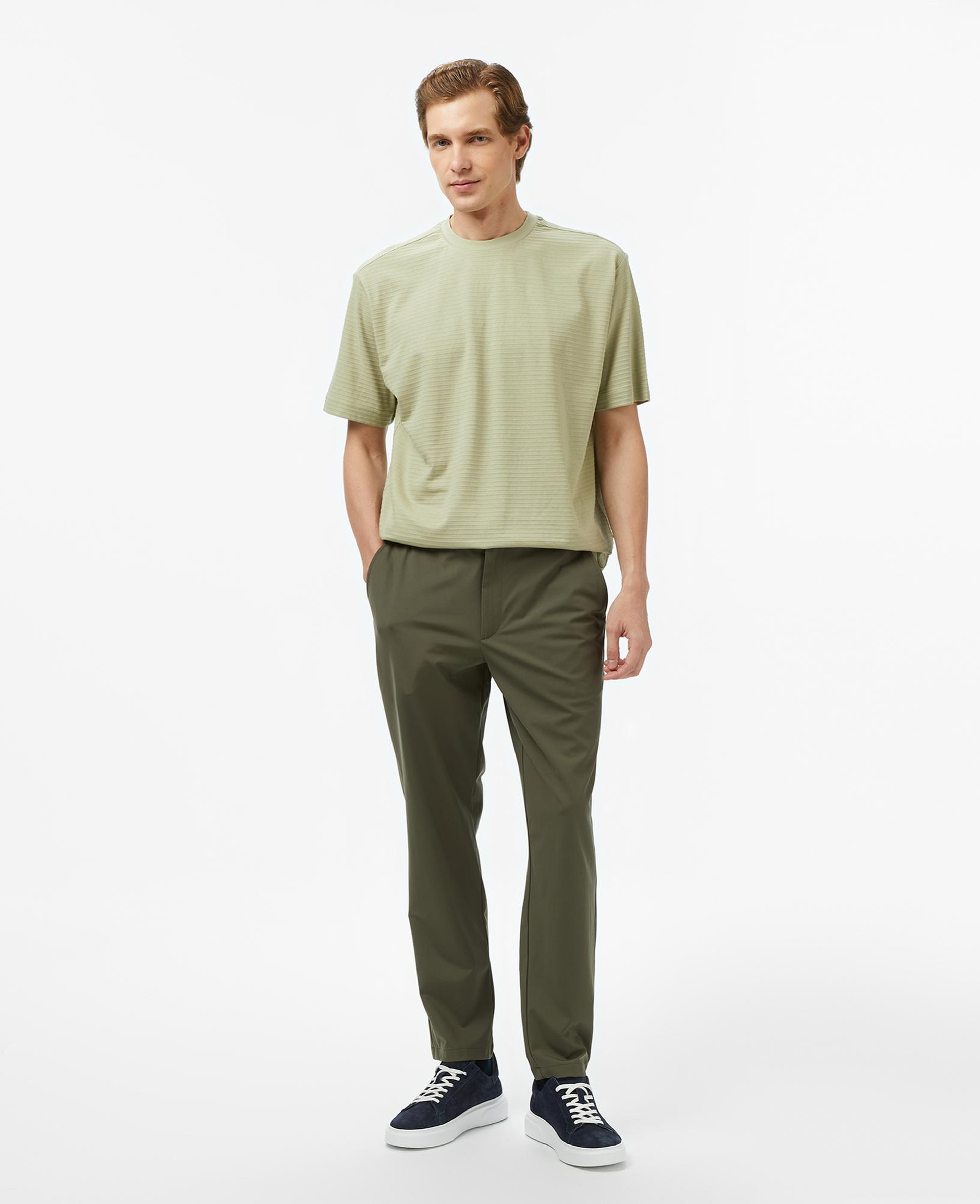 Nautica Erkek Yeşil Regular Fit Çizgili T-Shirt