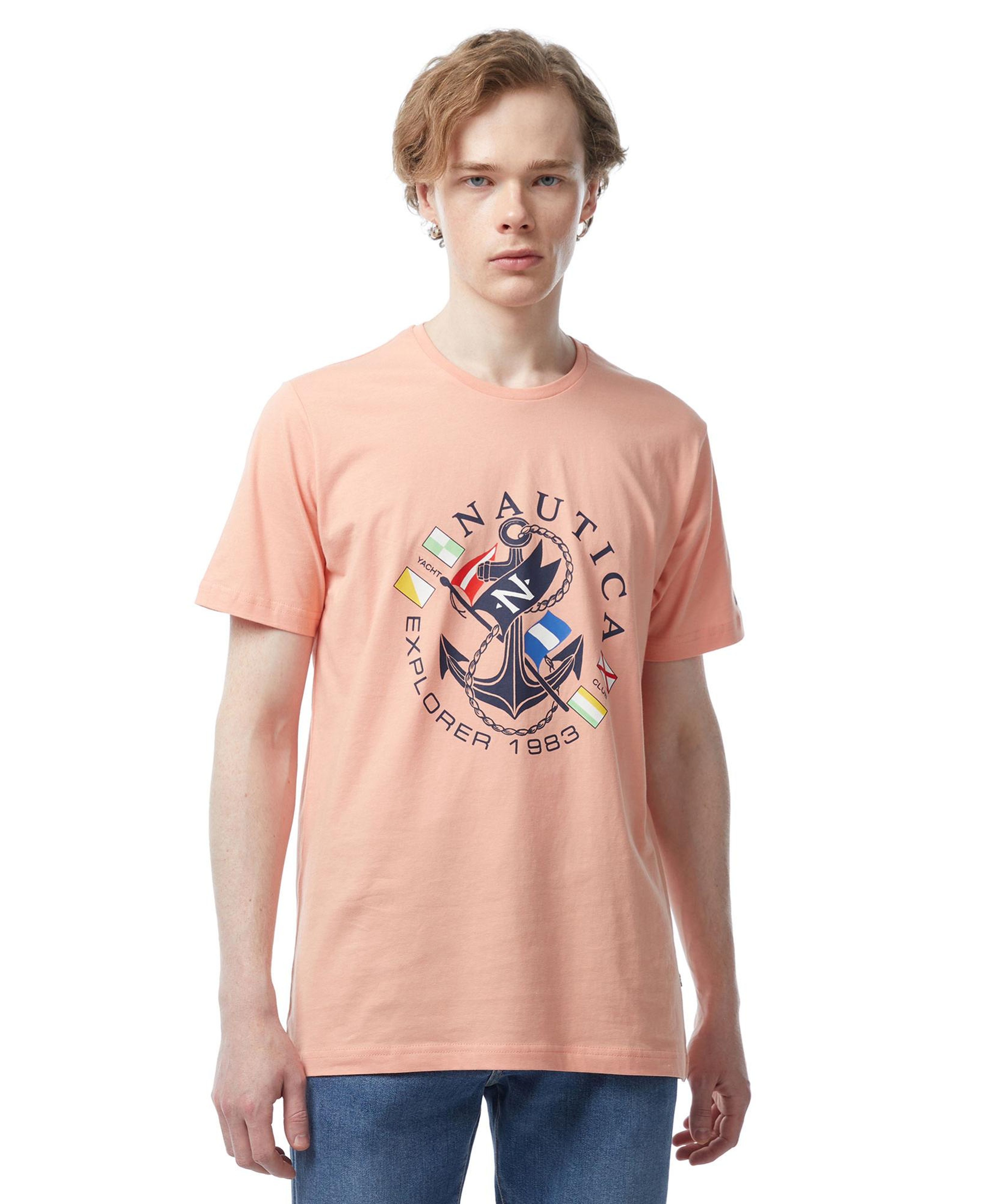 Nautica Erkek Turuncu Standart Fit T-Shirt