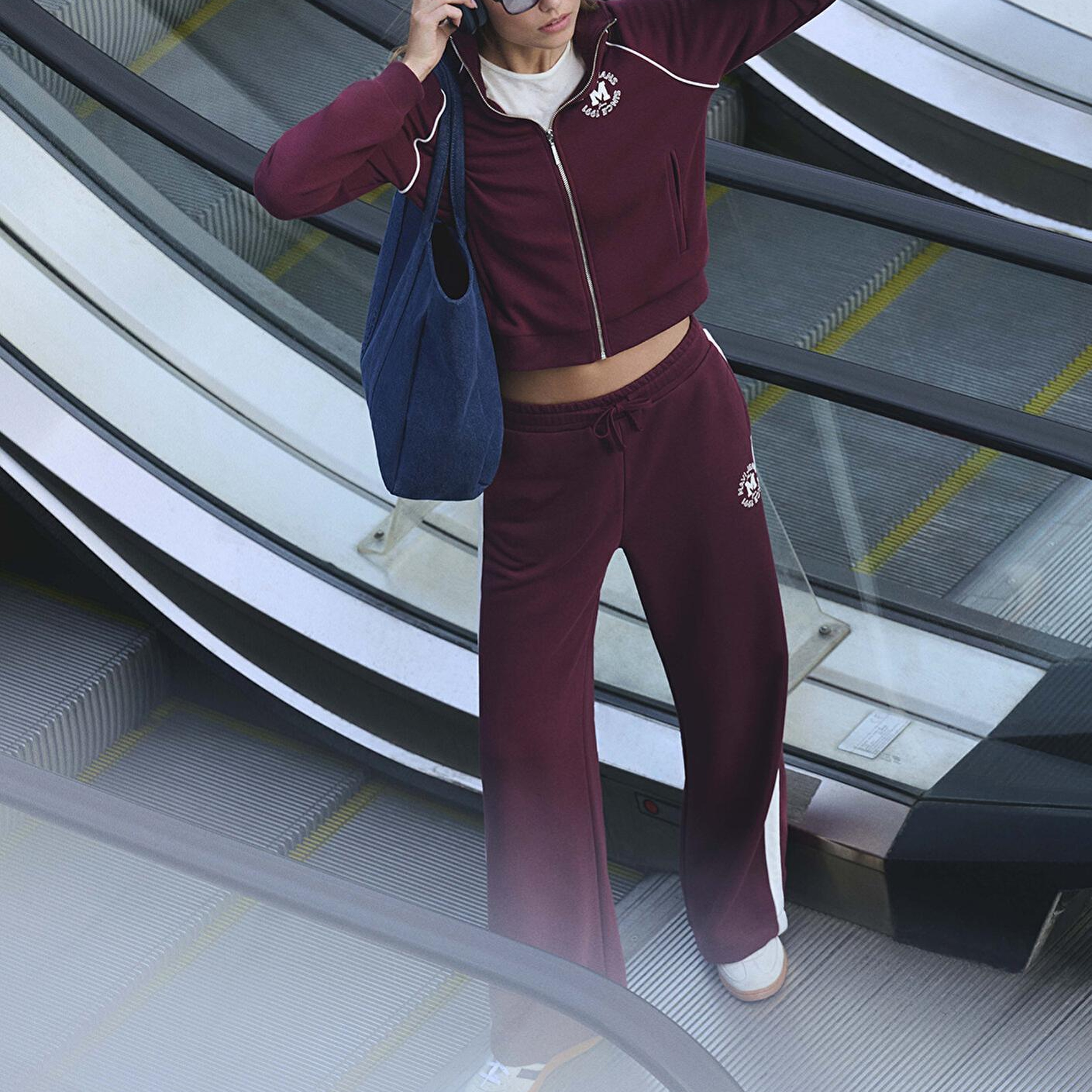 Mavi Biye Detaylı Fermuarlı Bordo Sweatshirt 1S10365-70393