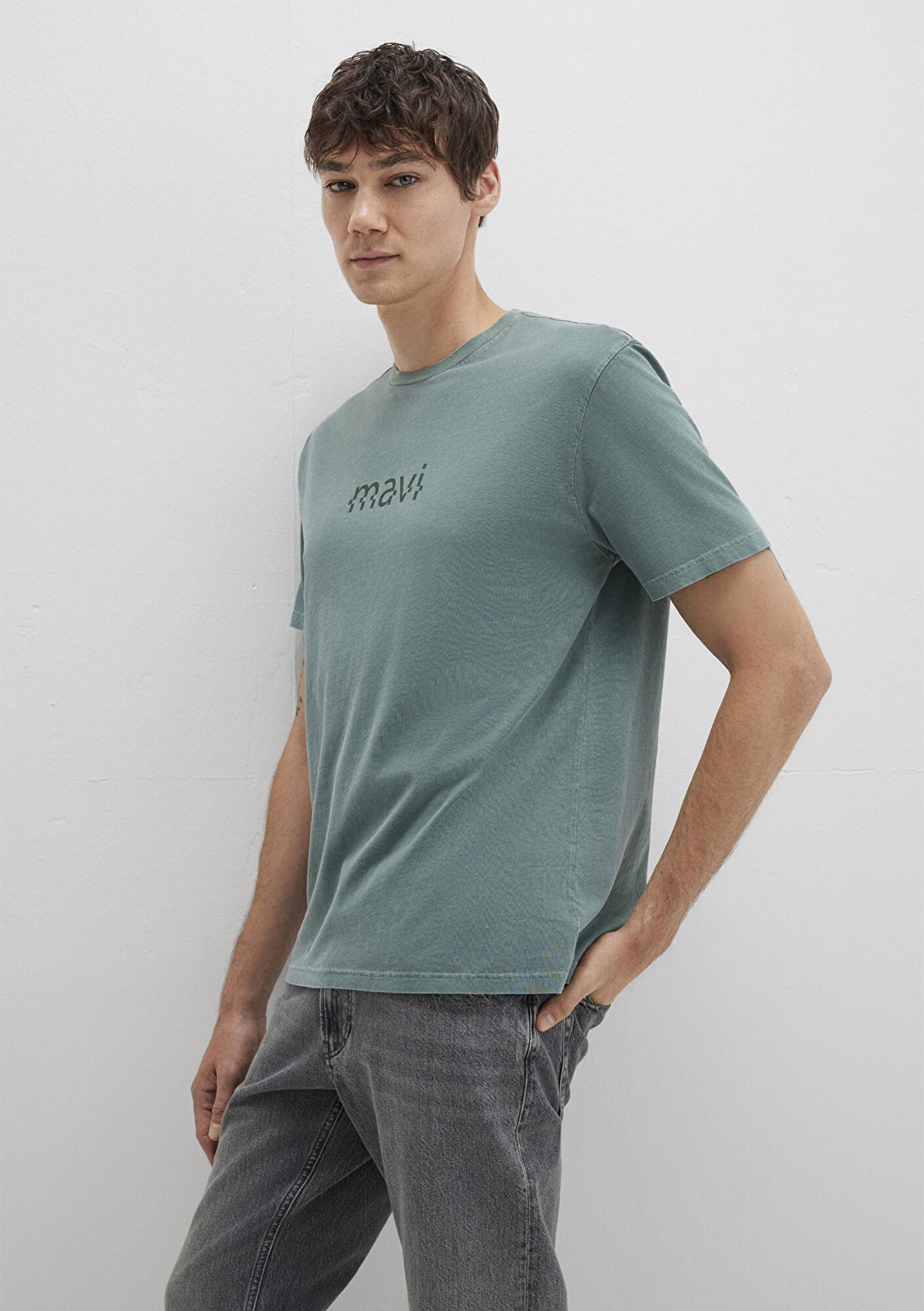 Mavi Mavi Baskılı Yeşil Tişört Loose Fit / Bol Rahat Kesim 0612933-71917