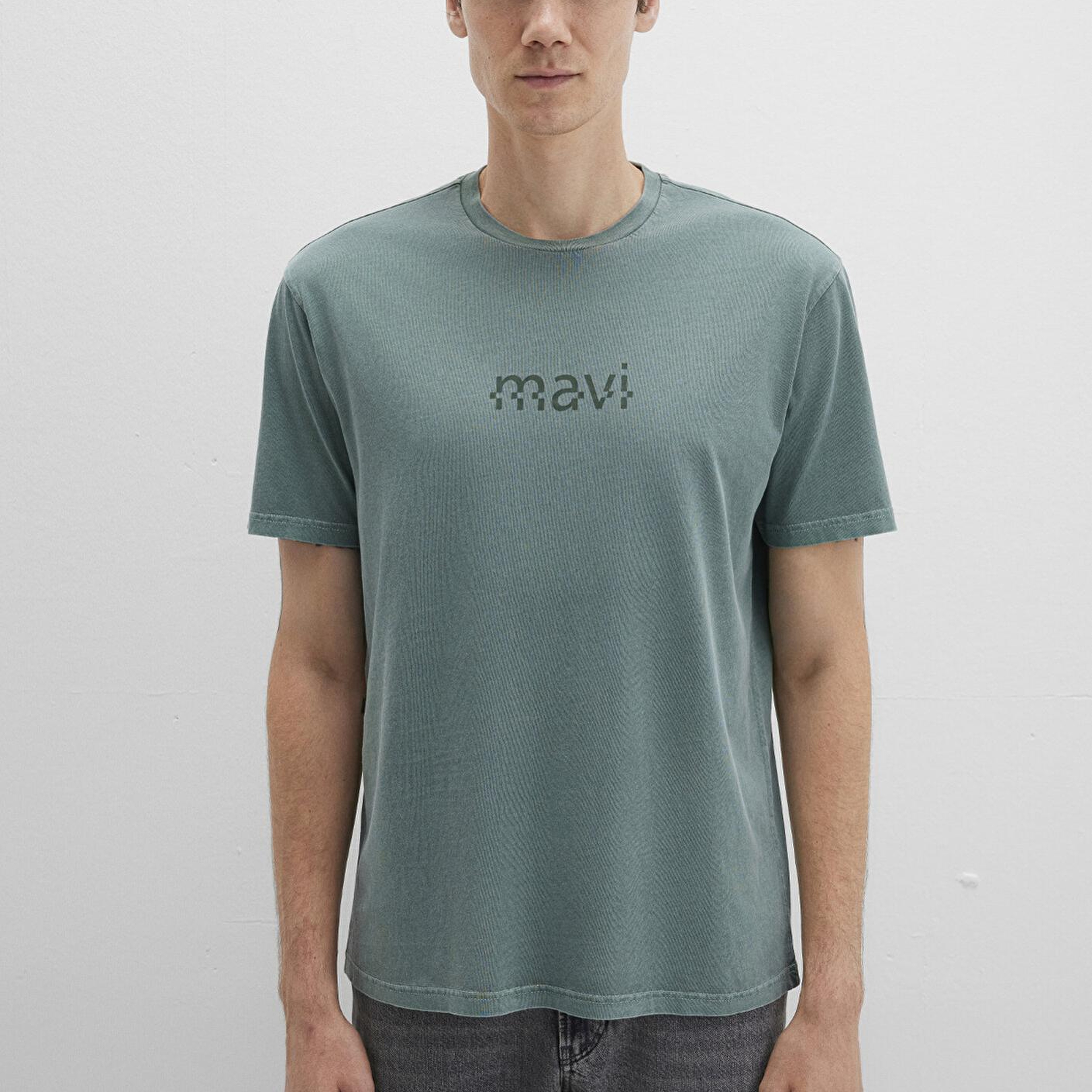 Mavi Mavi Baskılı Yeşil Tişört Loose Fit / Bol Rahat Kesim 0612933-71917