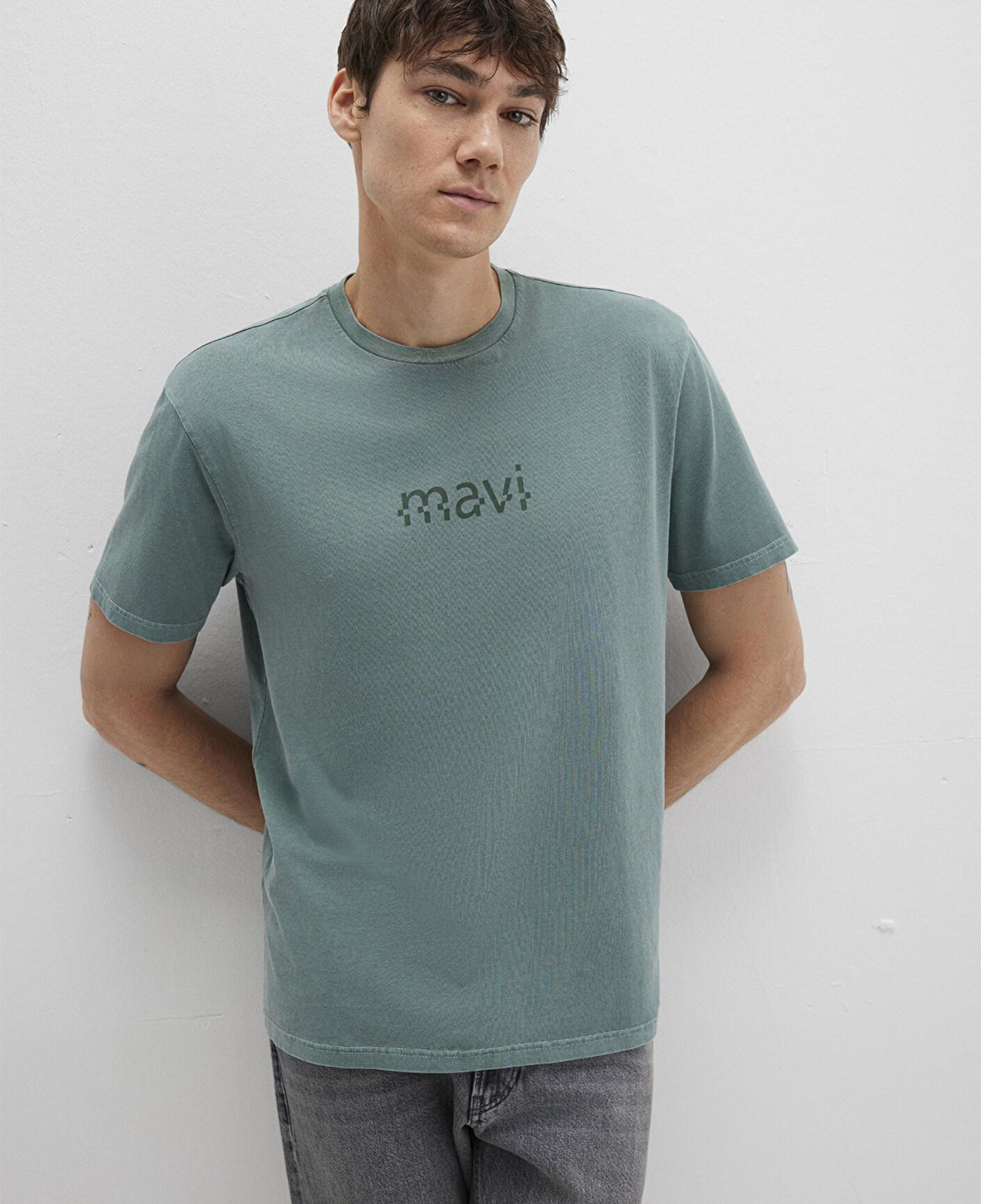 Mavi Mavi Baskılı Yeşil Tişört Loose Fit / Bol Rahat Kesim 0612933-71917