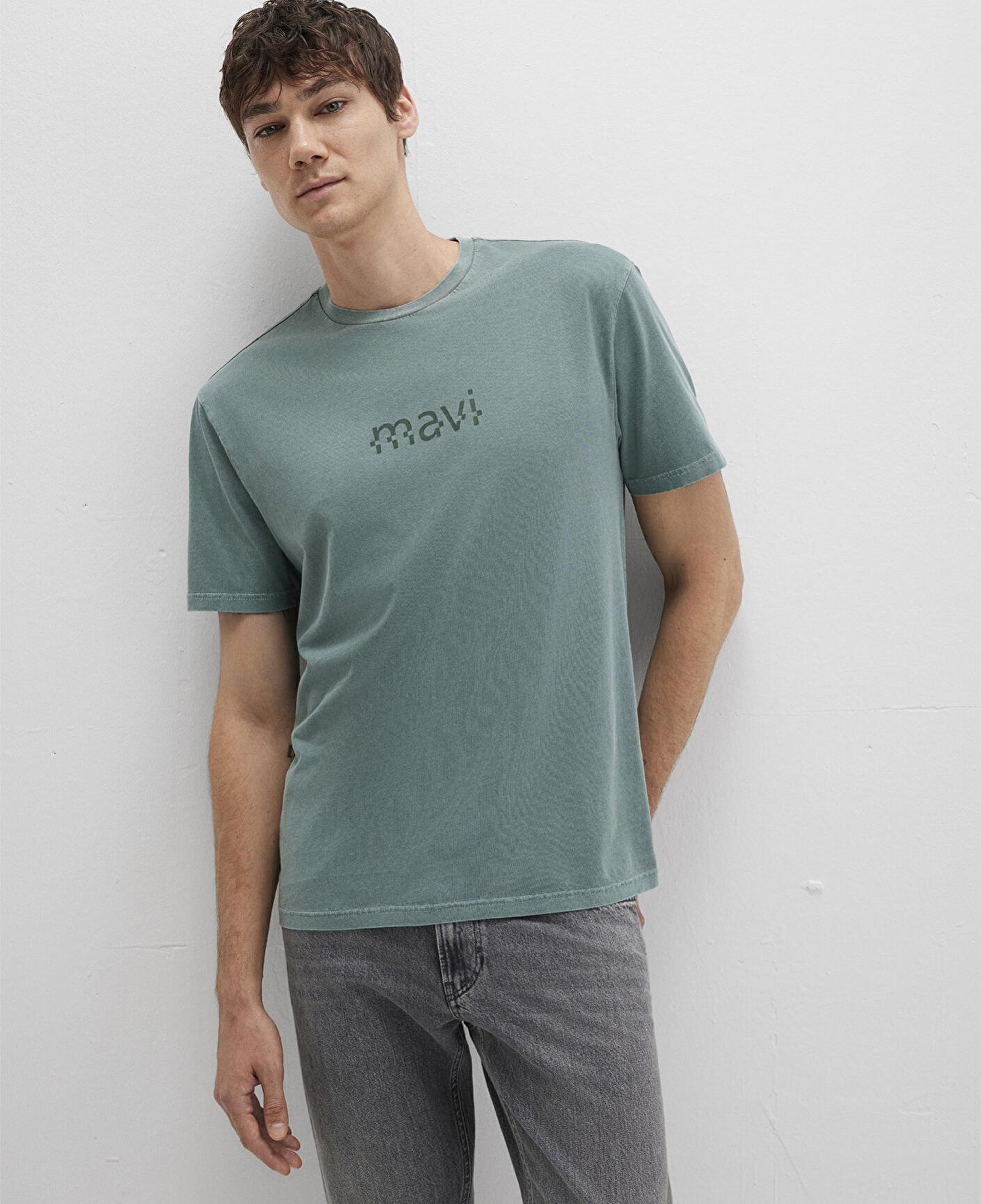 Mavi Mavi Baskılı Yeşil Tişört Loose Fit / Bol Rahat Kesim 0612933-71917