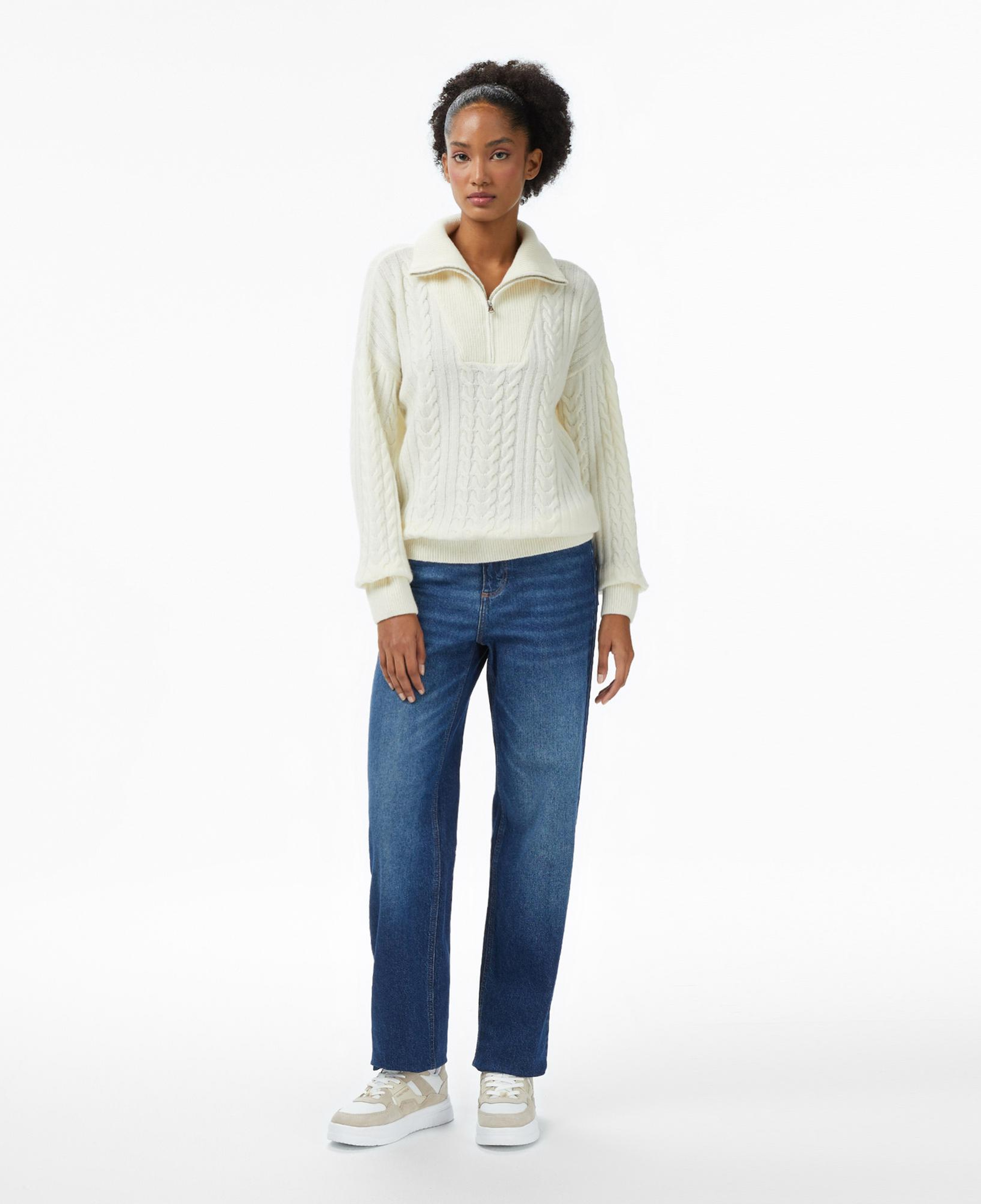 Nautica Kadın Krem Rengi Regular Fit Kazak