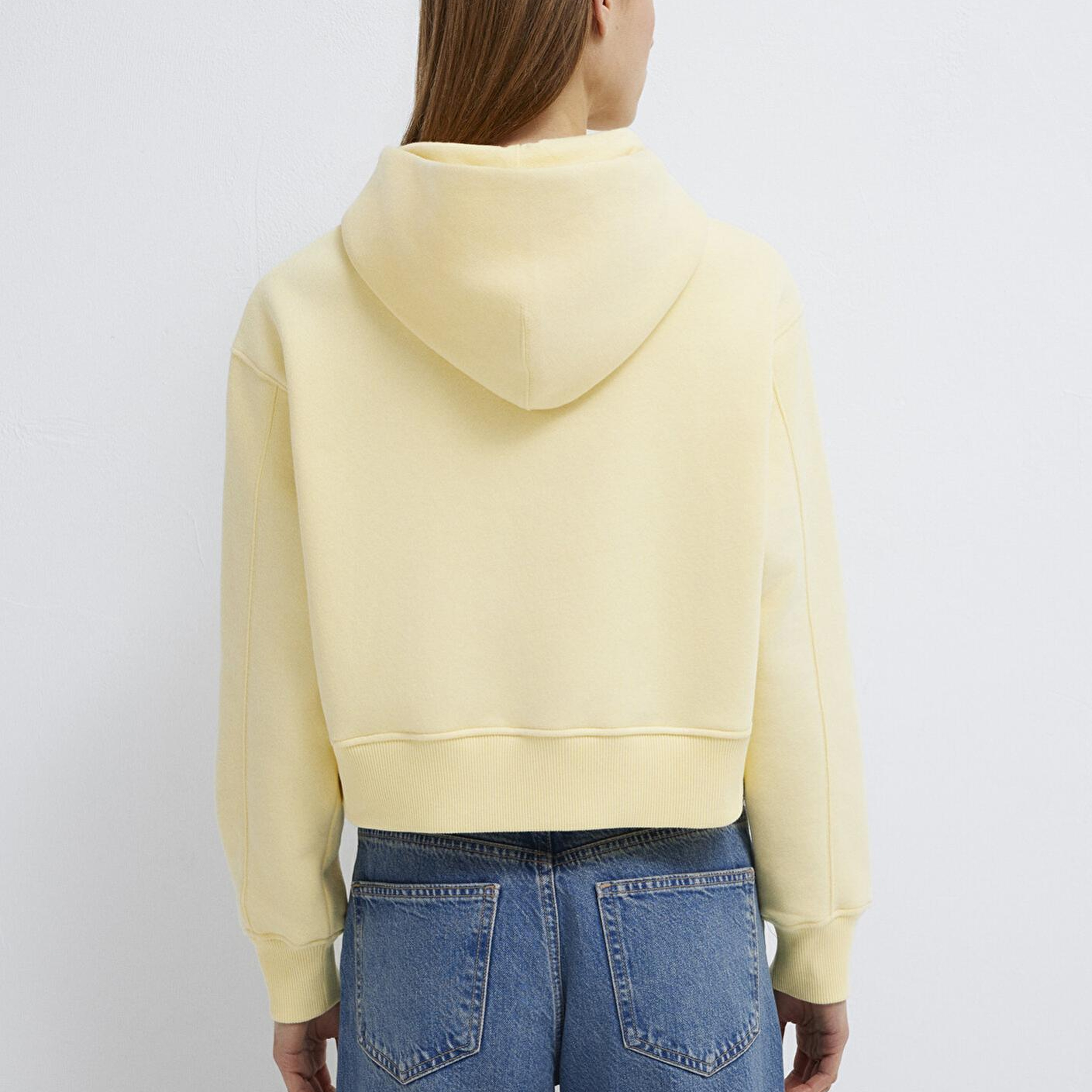 Mavi Kapüşonlu Sarı Sweatshirt 1S10386-71187