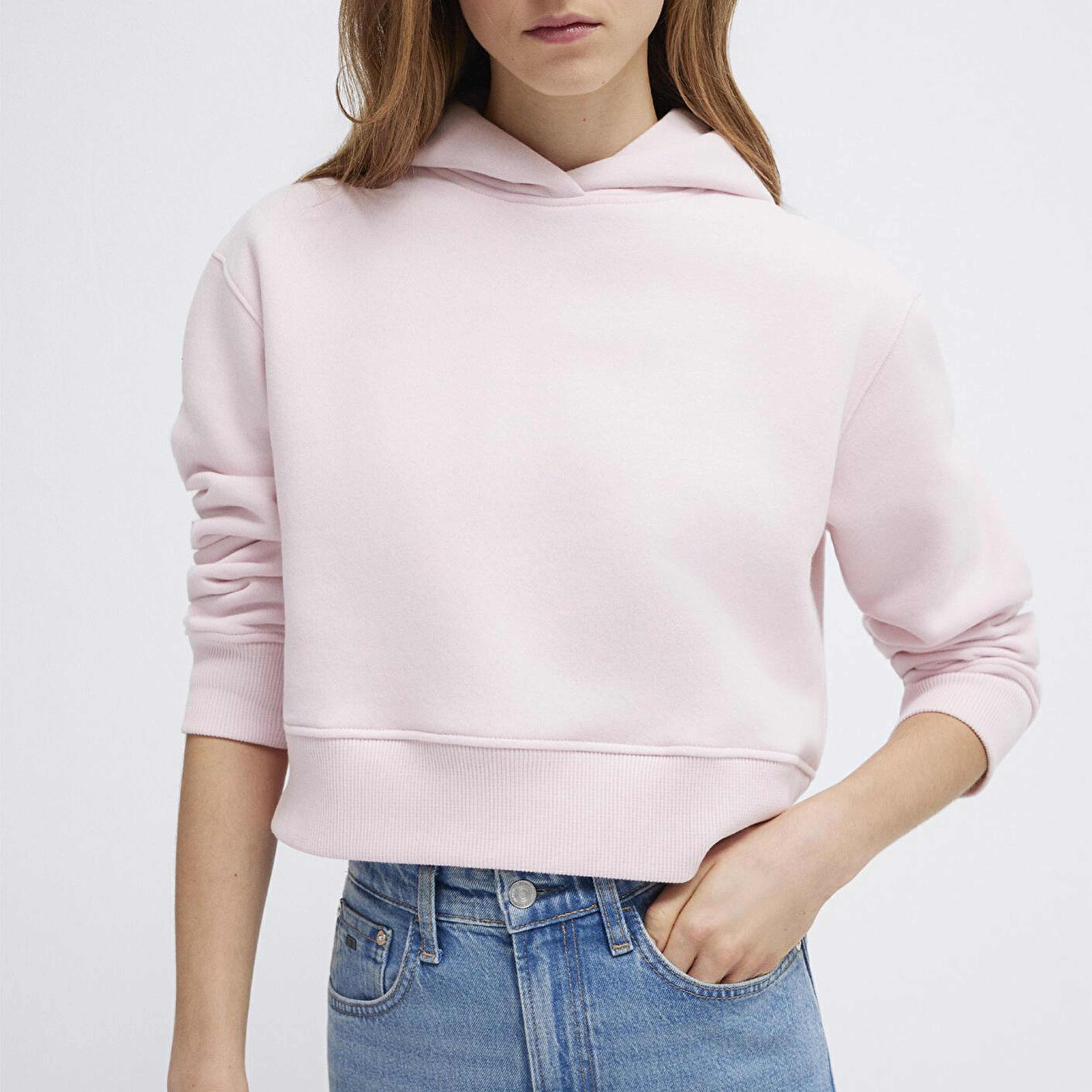 Mavi Kapüşonlu Pembe Sweatshirt 1S10386-71006