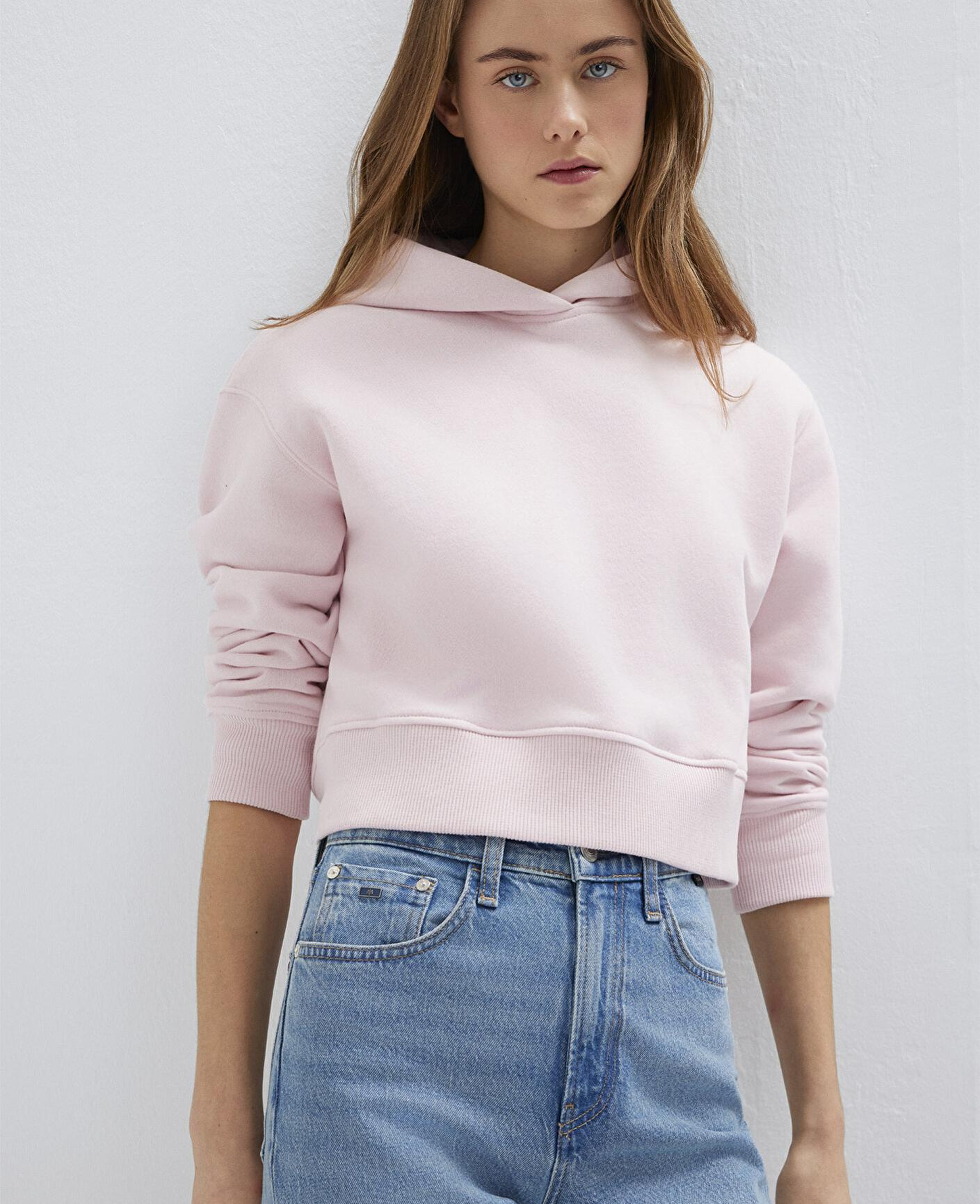 Mavi Kapüşonlu Pembe Sweatshirt 1S10386-71006