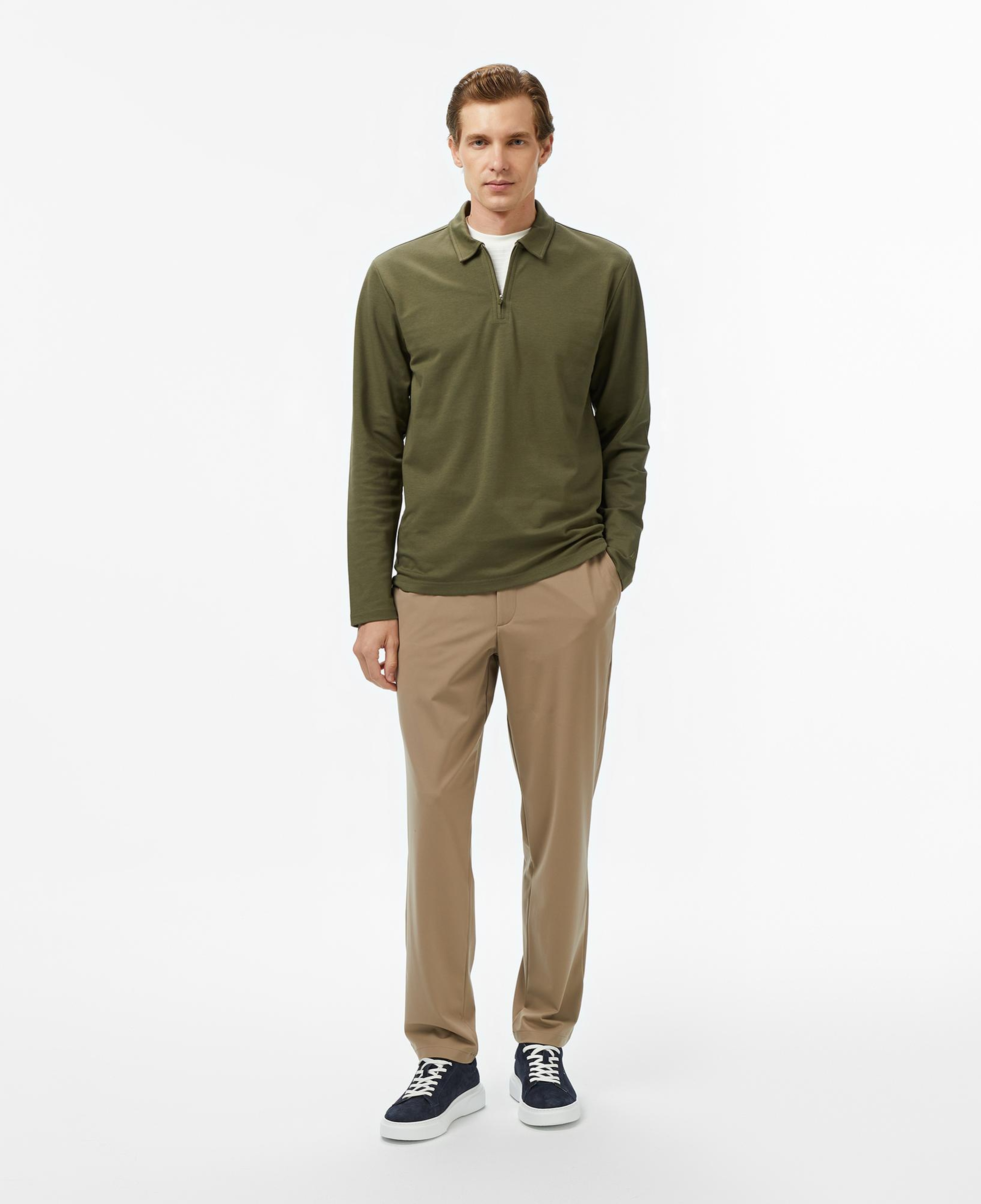 Nautica Erkek Yeşil Classic Fit Uzun Kollu Polo Yaka T-Shirt