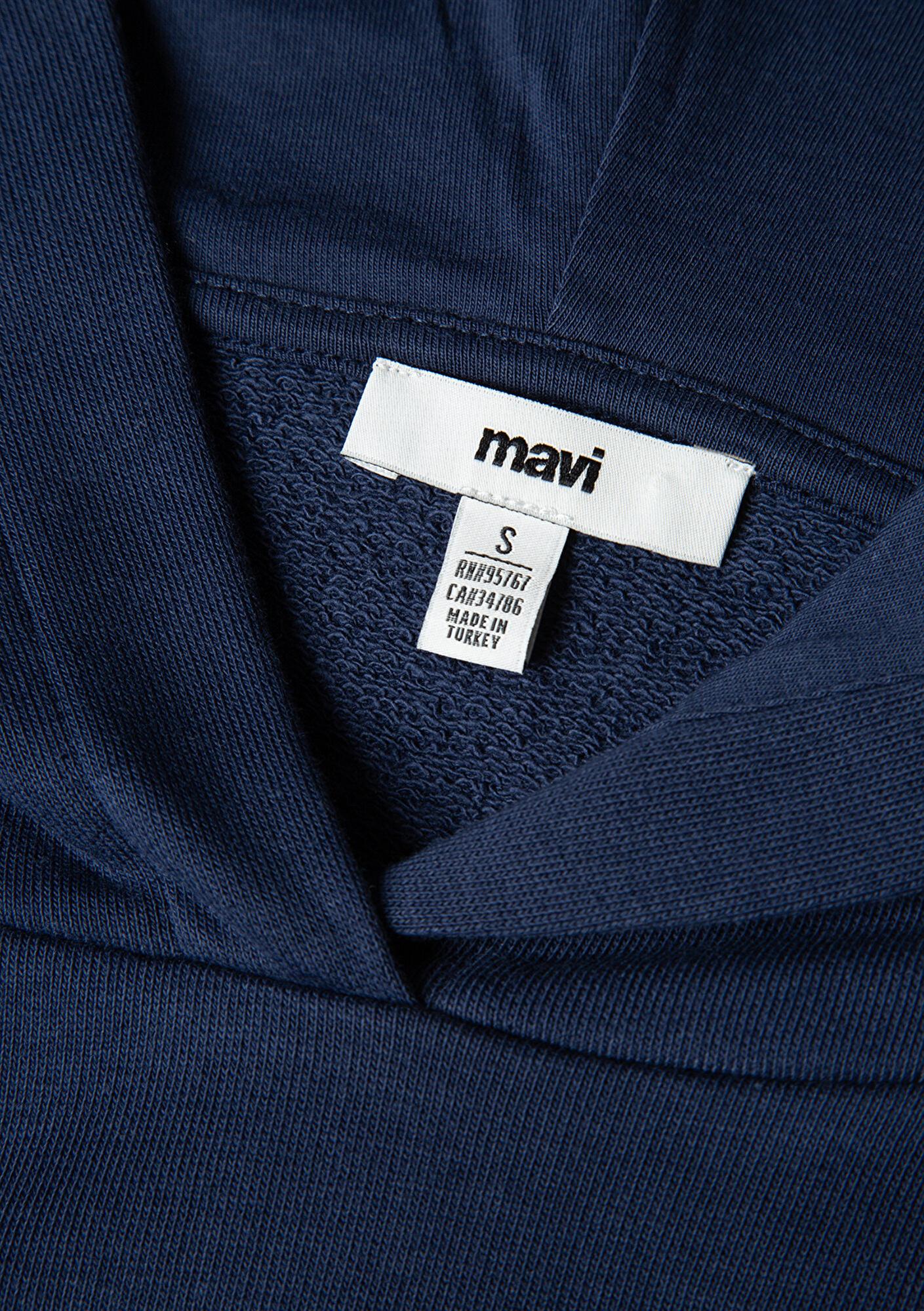 Mavi Biye Detaylı Kapüşonlu Lacivert Sweatshirt 1S10362-87518