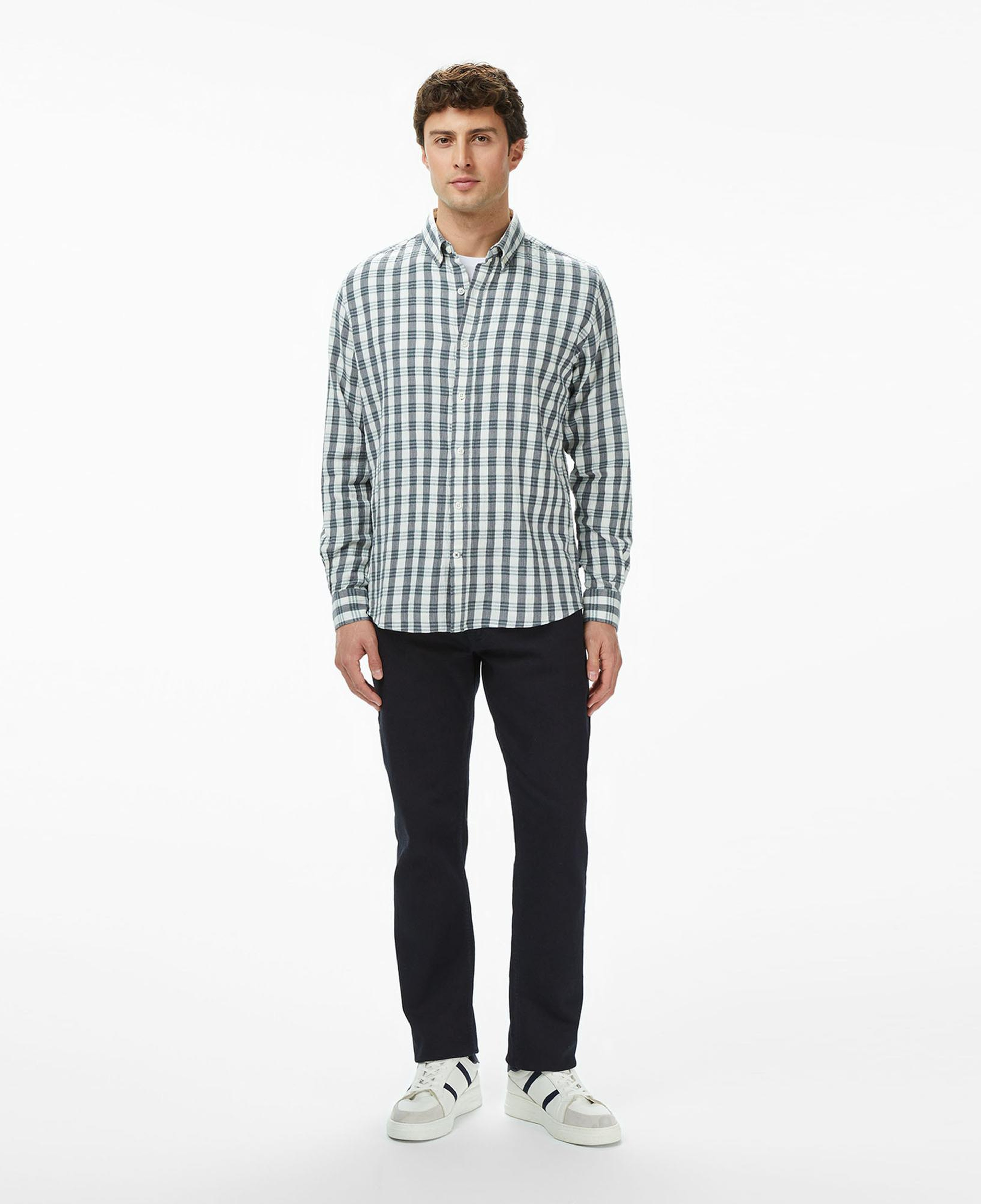 Nautica Erkek Yeşil Kareli Classic Fit Gömlek