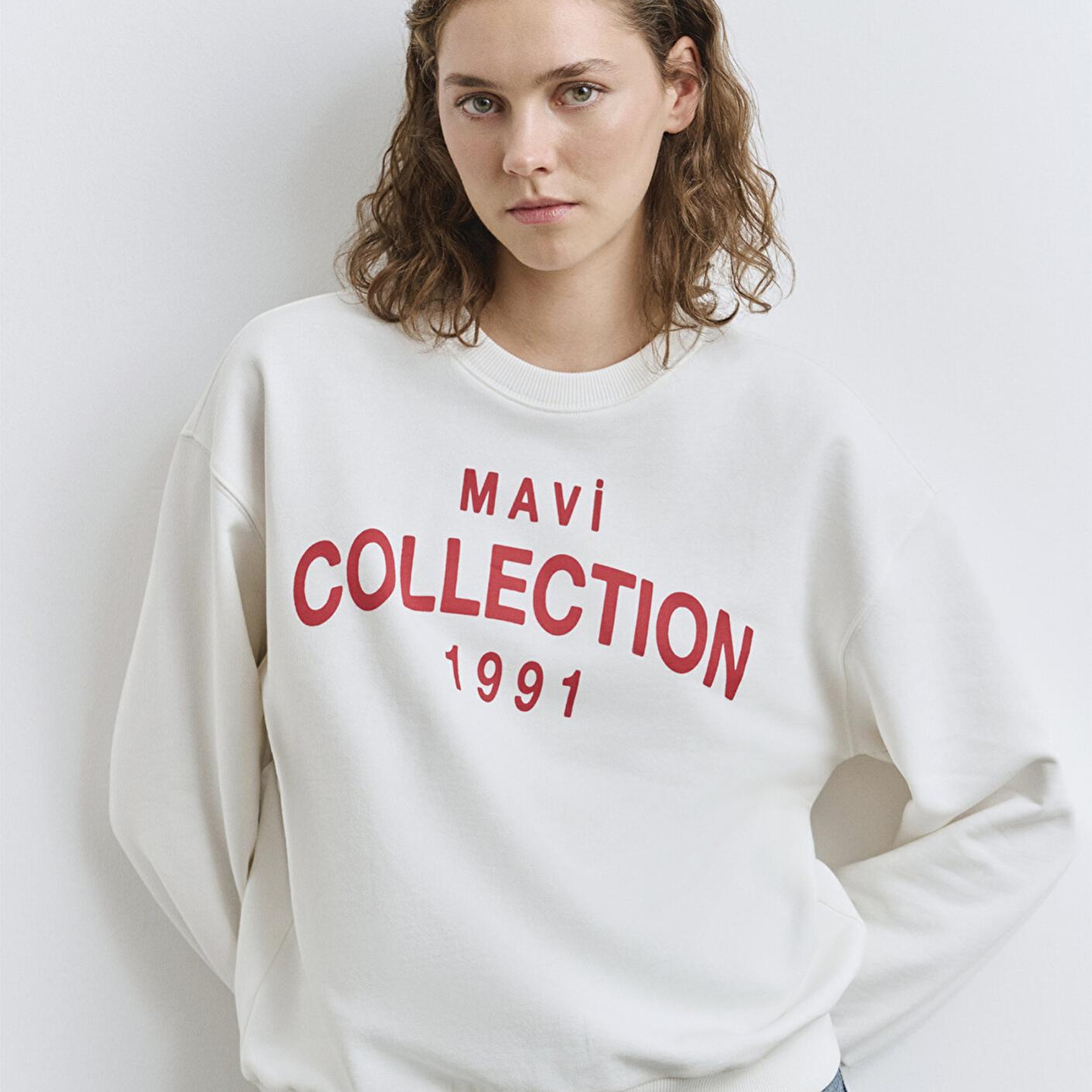 Mavi Mavi Collection Baskılı Ekru Sweatshirt 1S10359-80194