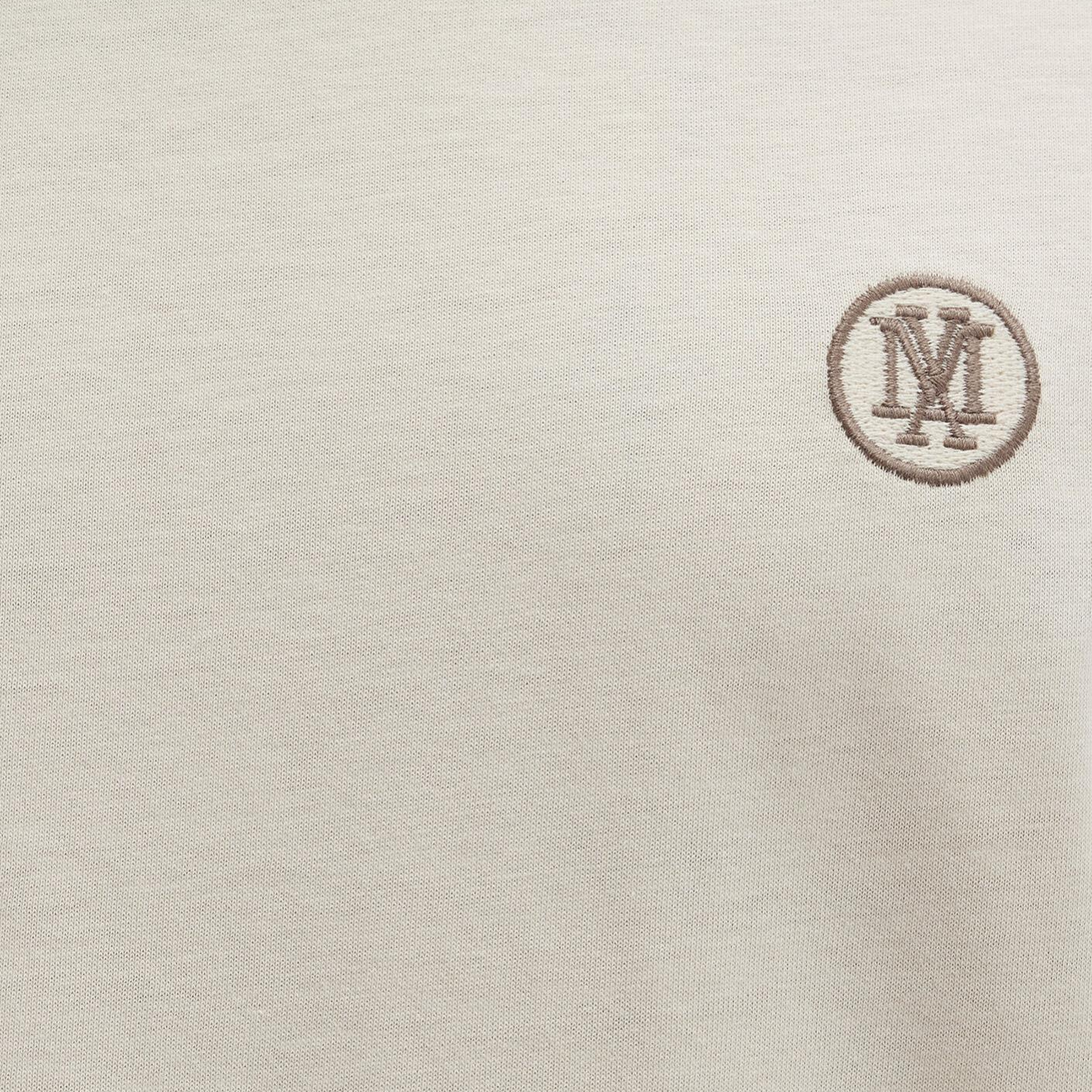 Mavi Mavi Logo İşlemeli Bej Basic Tişört Loose Fit / Bol Rahat Kesim 067074-70072