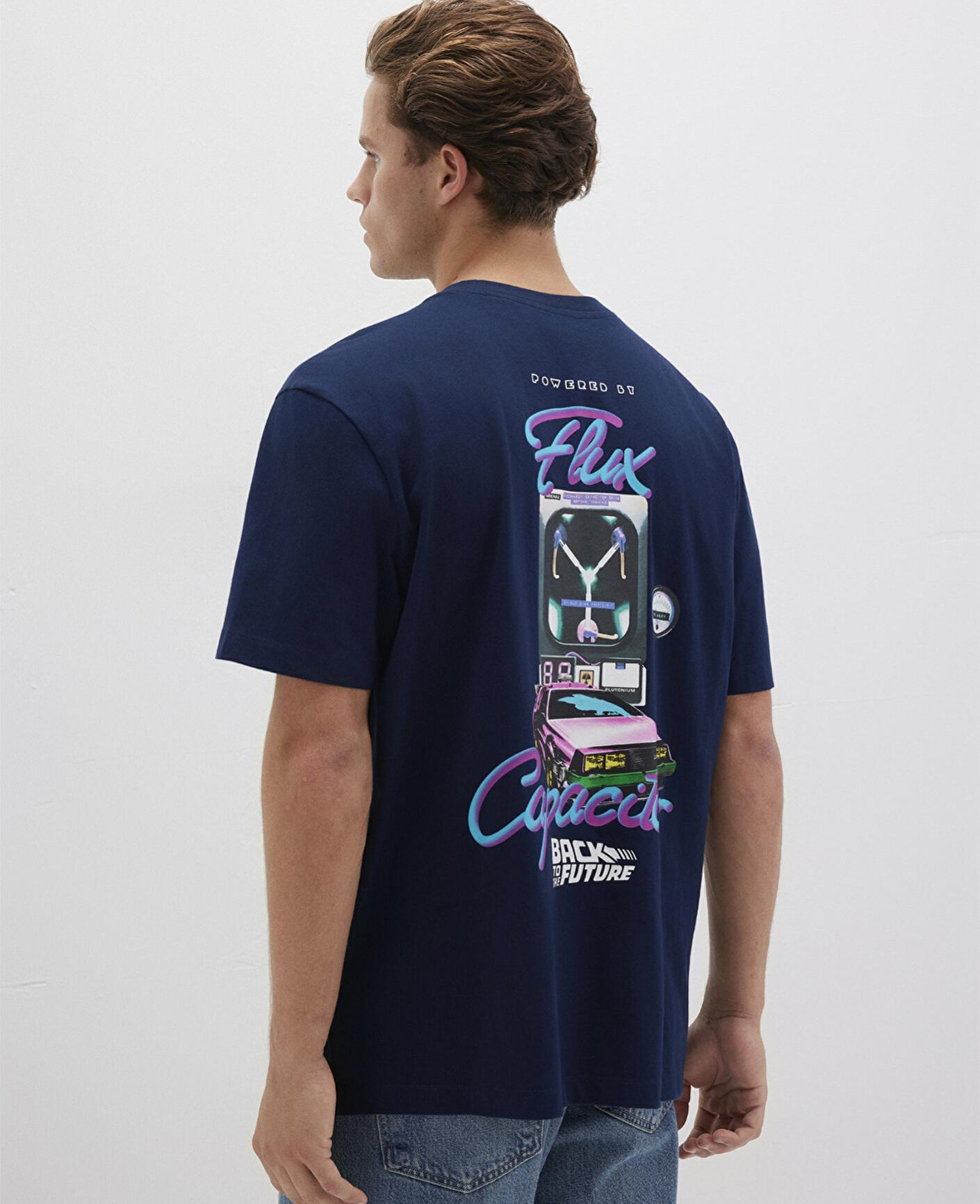 Mavi Back To The Future Baskılı Lacivert Tişört Loose Fit / Bol Rahat Kesim 0612925-89353