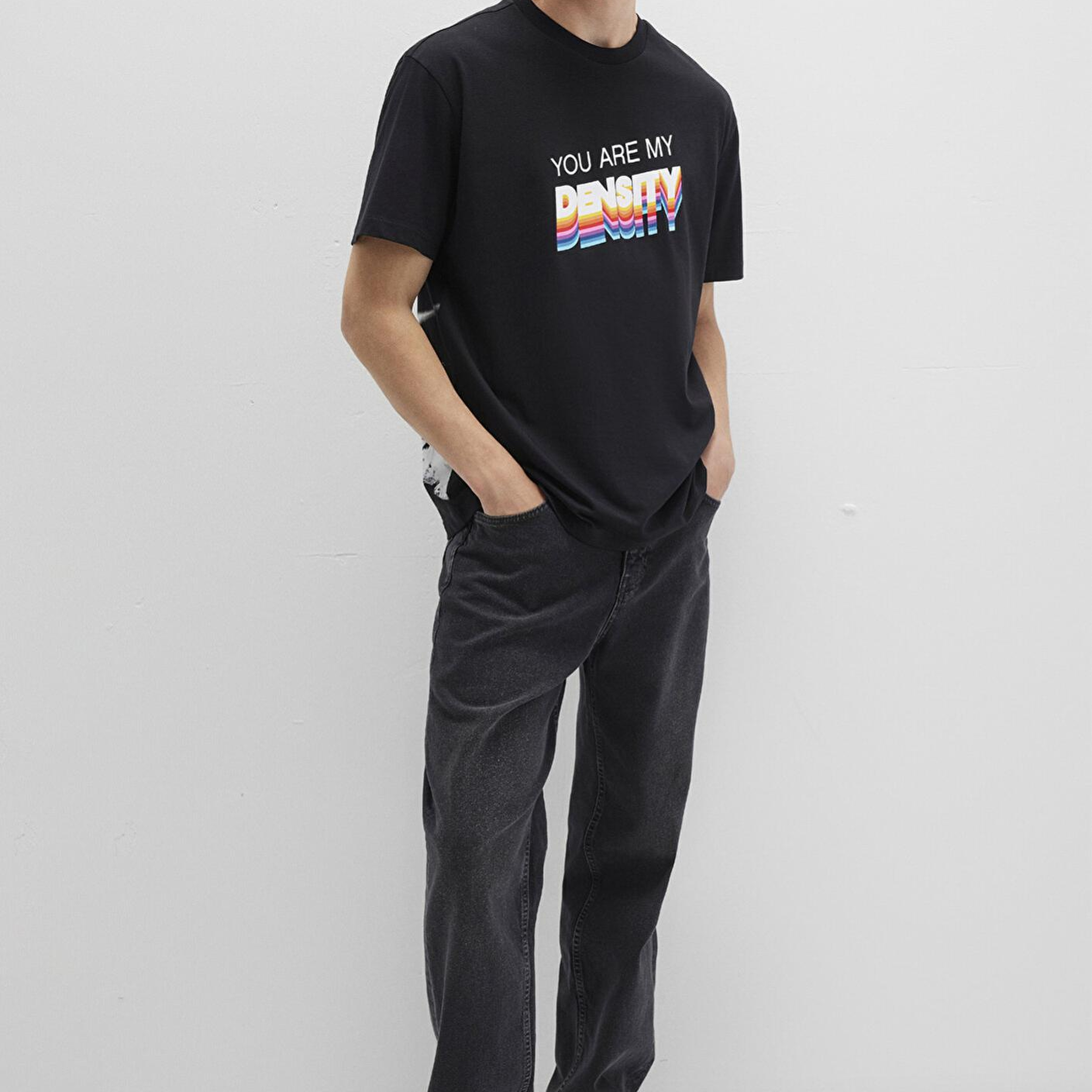 Mavi Back to the Future Baskılı Siyah Tişört Loose Fit / Bol Rahat Kesim 0612924-900