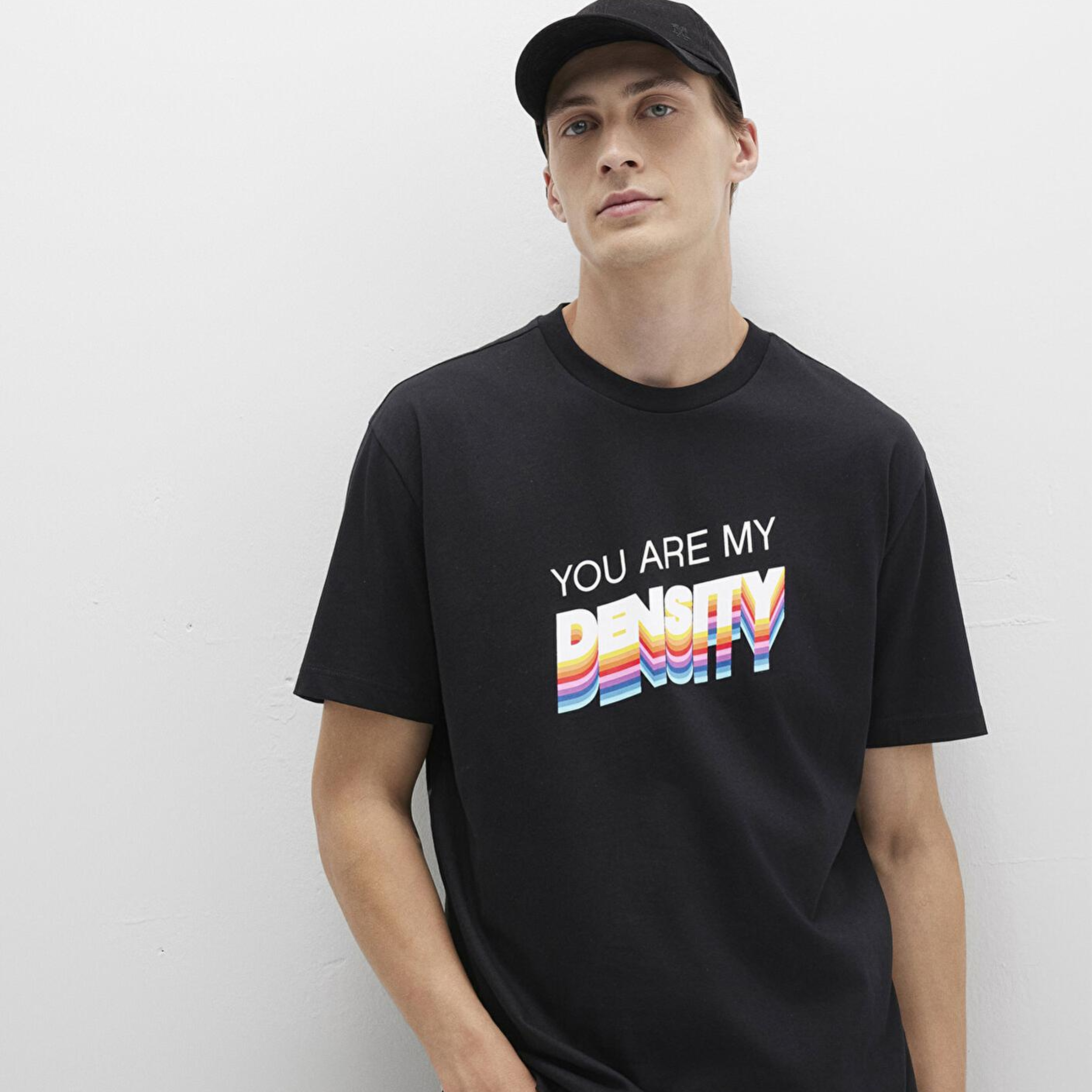 Mavi Back to the Future Baskılı Siyah Tişört Loose Fit / Bol Rahat Kesim 0612924-900