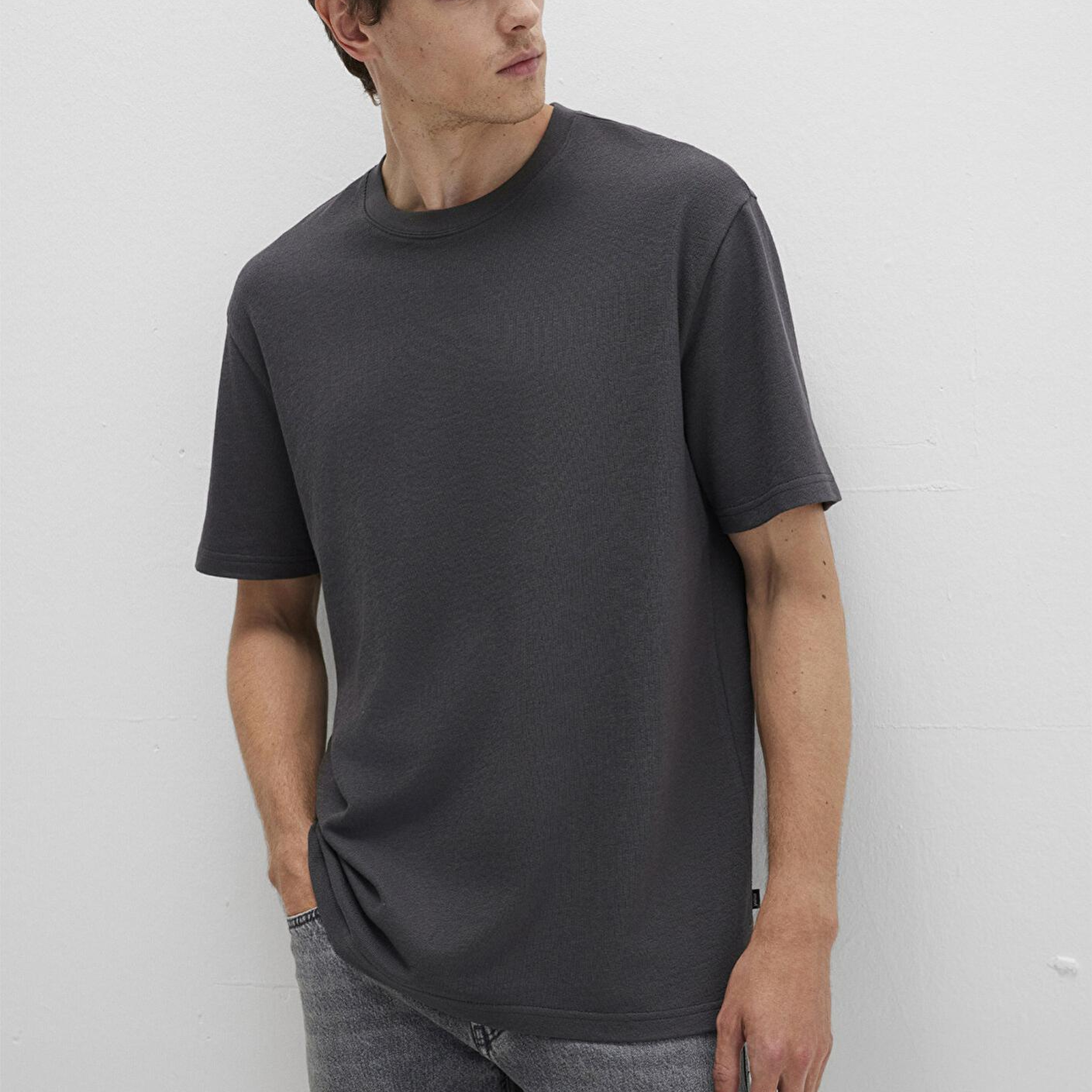 Mavi Antrasit Basic Tişört Loose Fit / Bol Rahat Kesim 0612823-80106