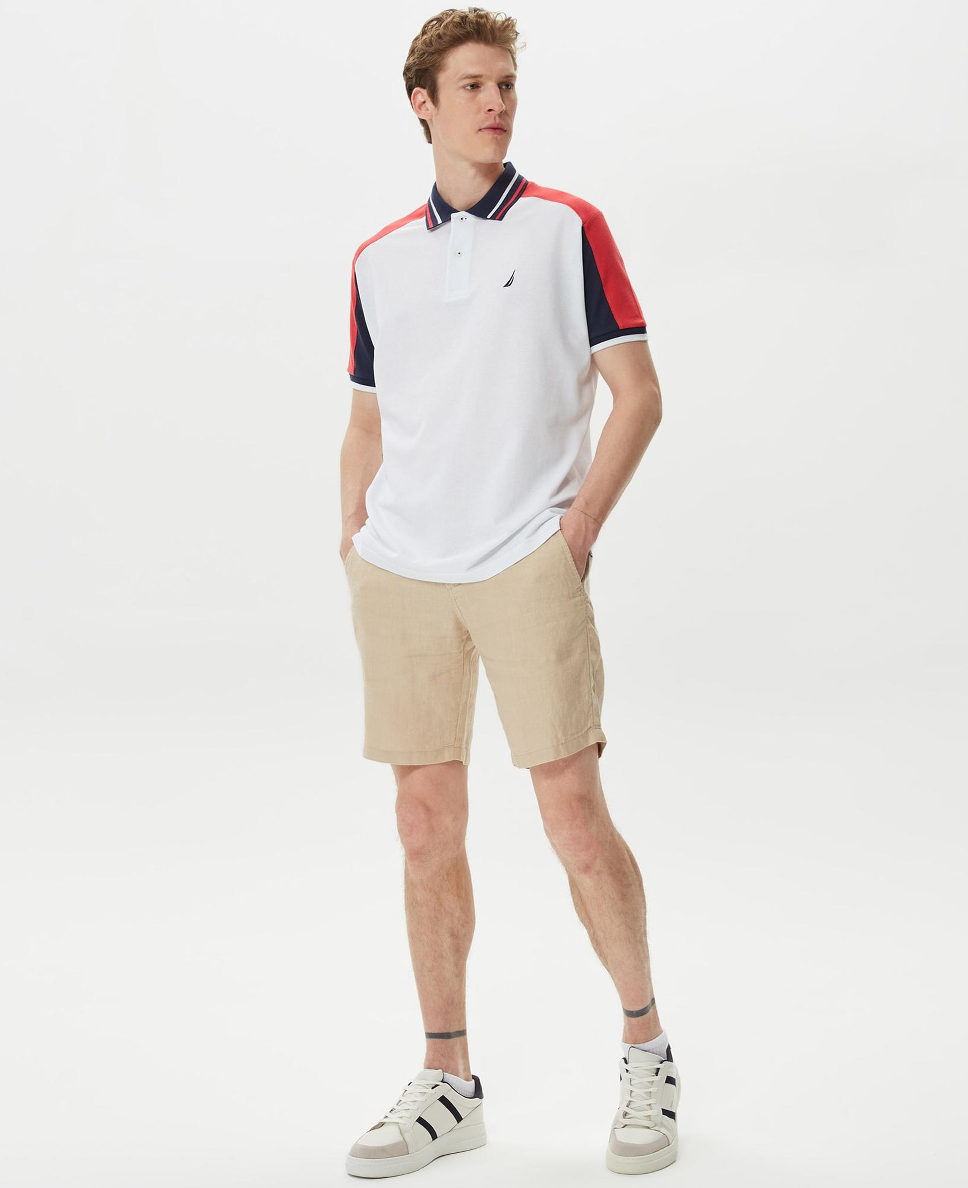 Nautica Erkek Krem Rengi Keten Bermuda