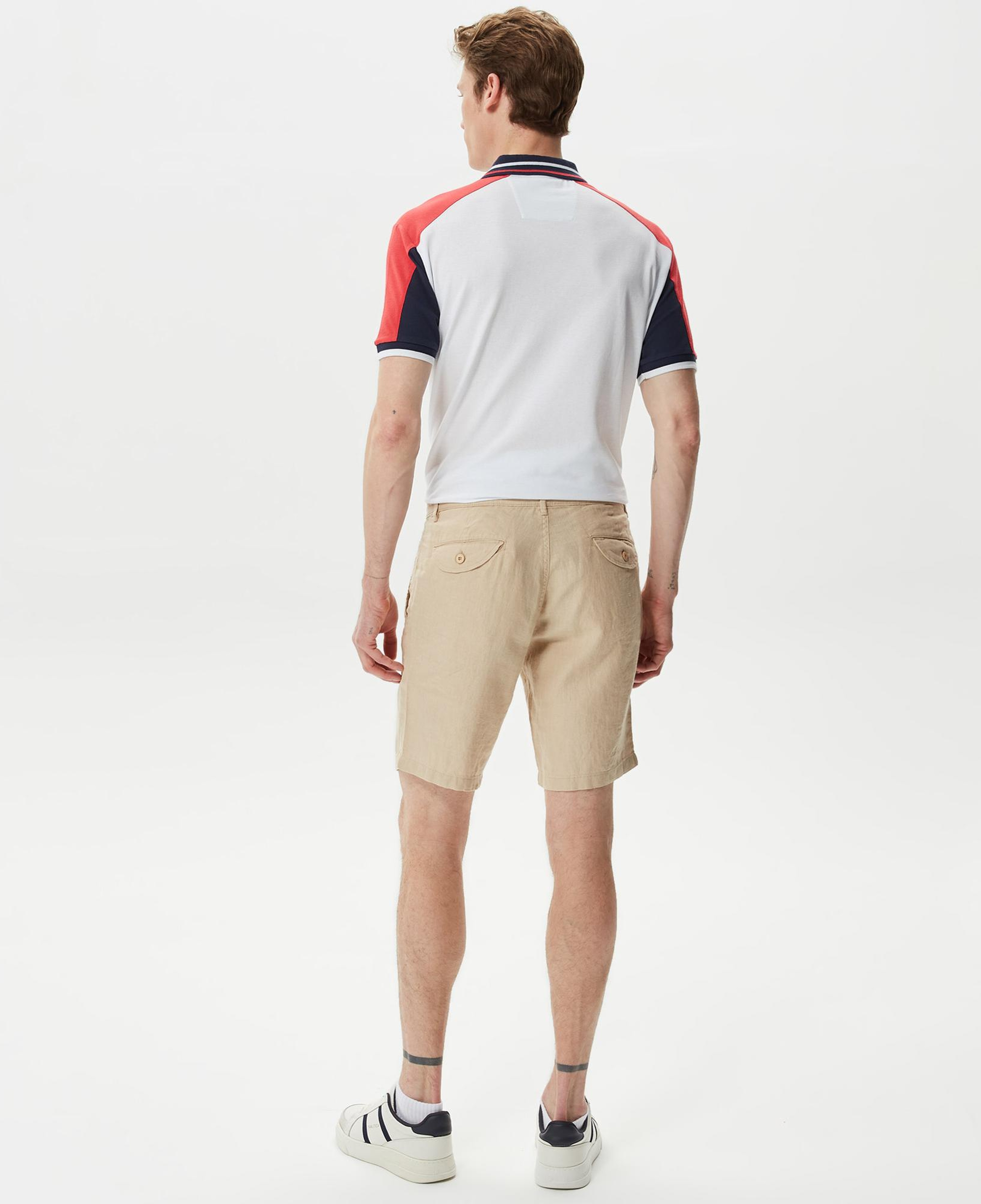 Nautica Erkek Krem Rengi Keten Bermuda