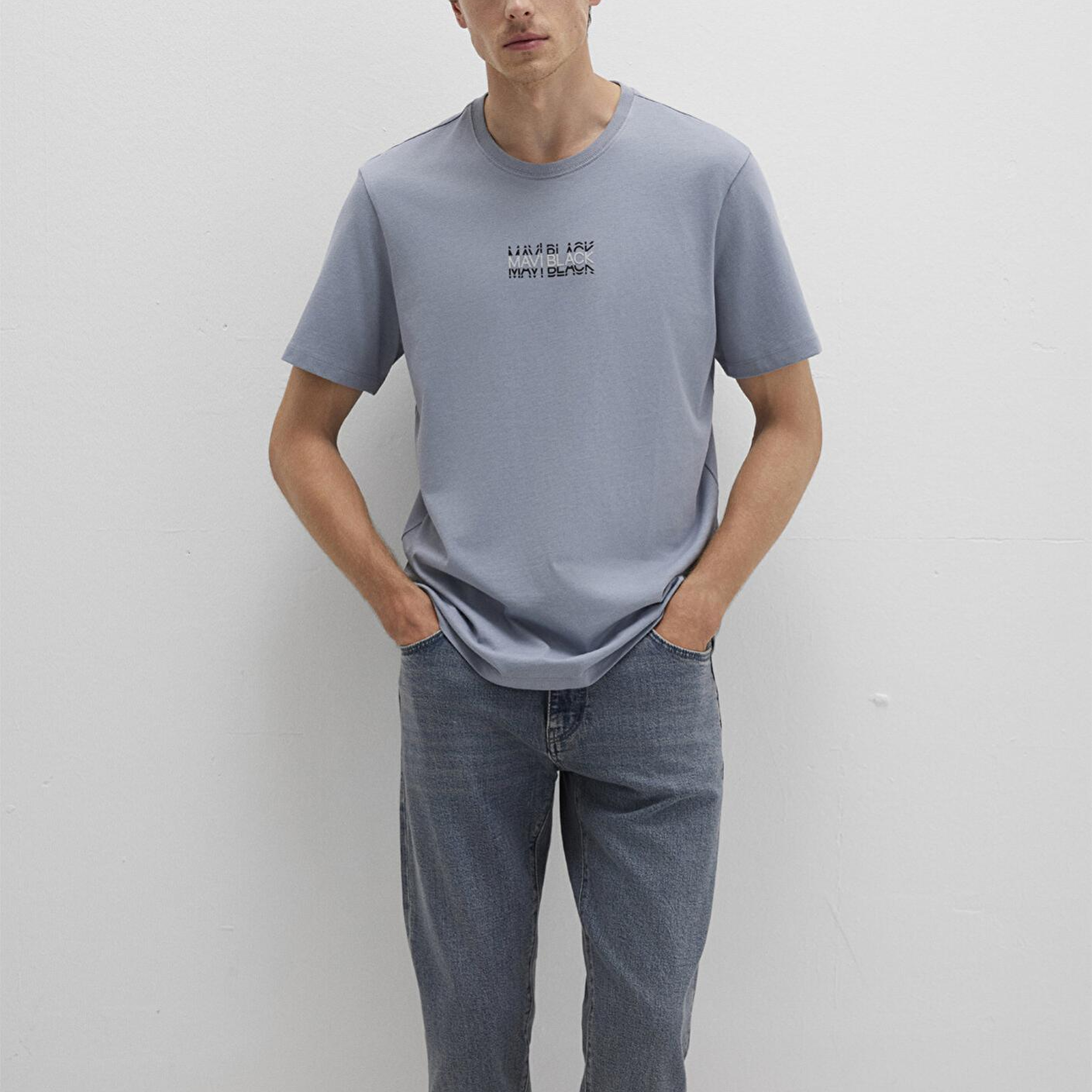 Mavi Mavi Black Baskılı Mavi Tişört Regular Fit / Normal Kesim 0612867-86584