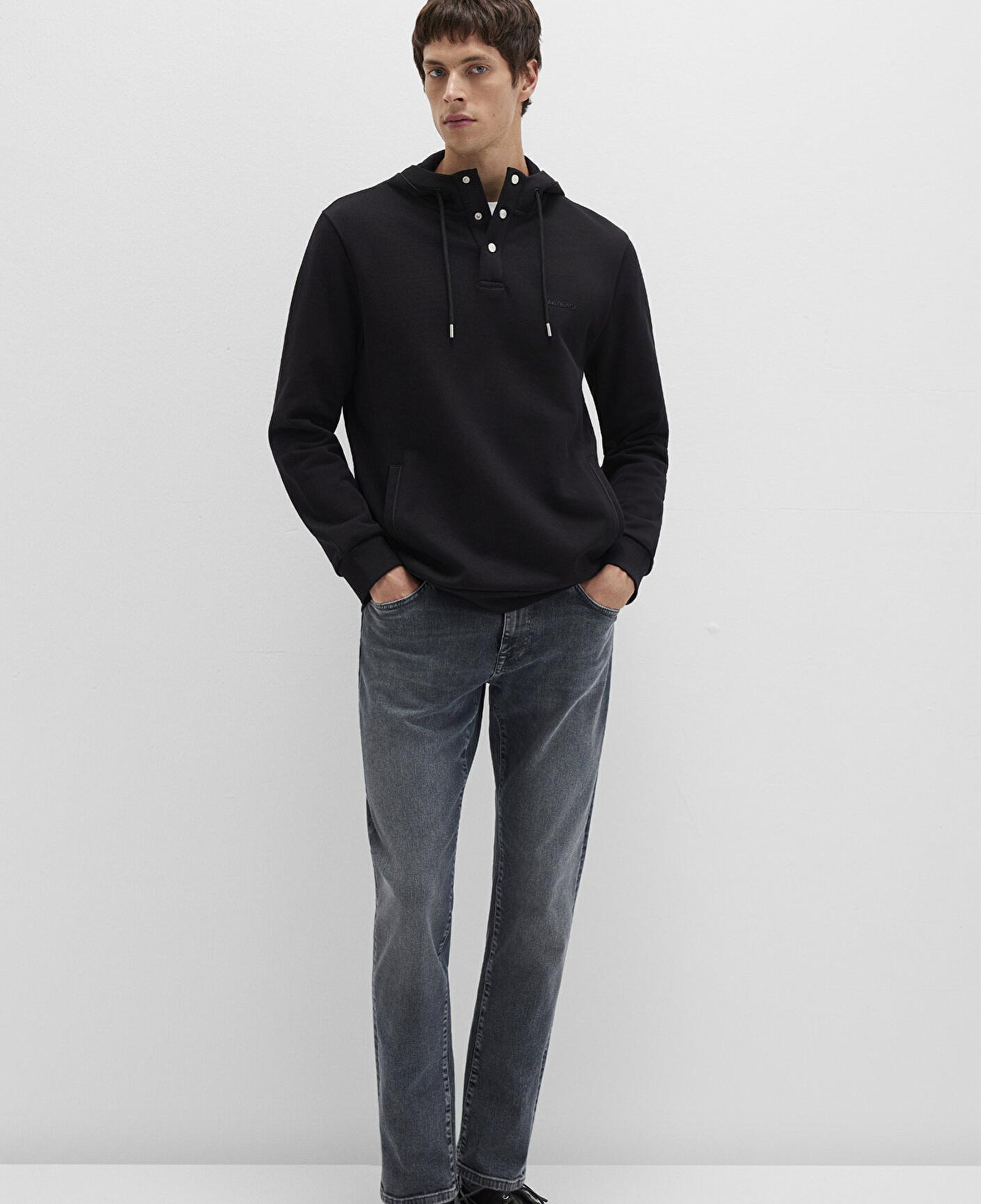 Mavi Mavi Black Kapüşonlu Siyah Sweatshirt 0S10384-900