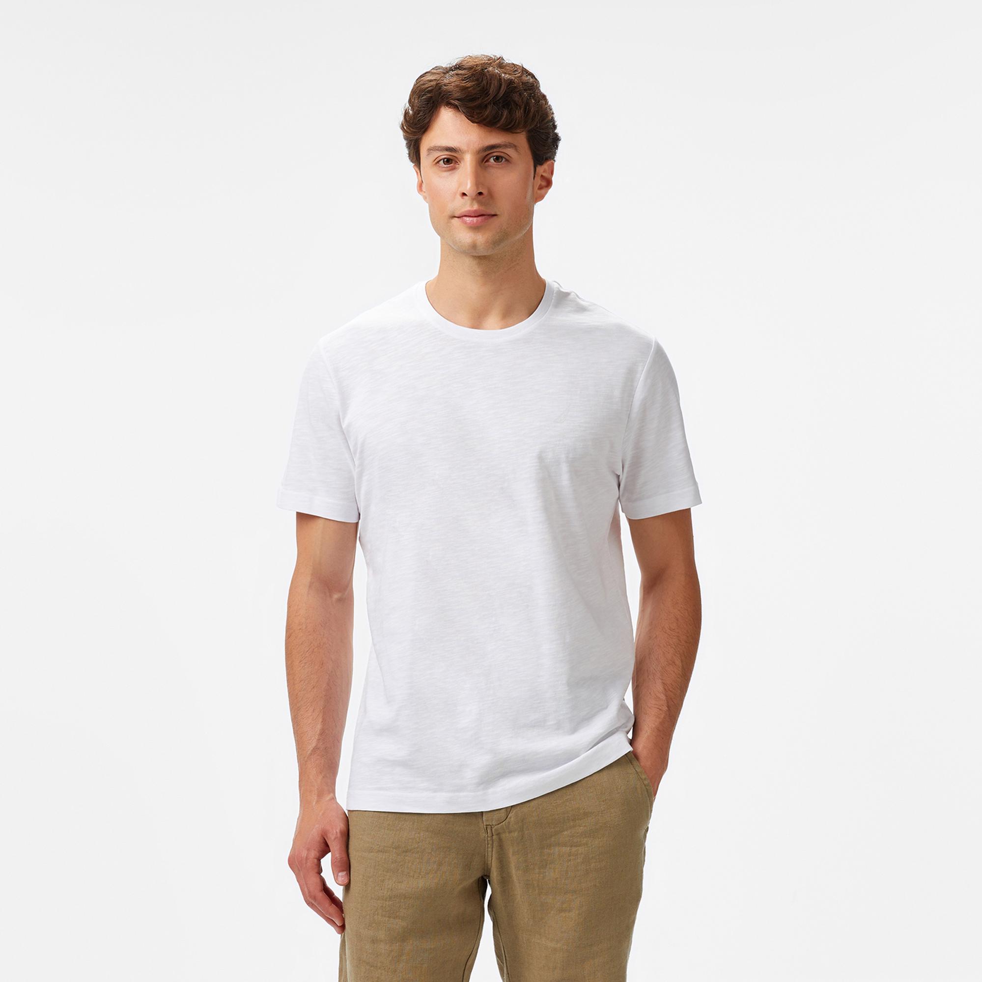 Nautica Erkek Beyaz Regular Fit T-Shirt
