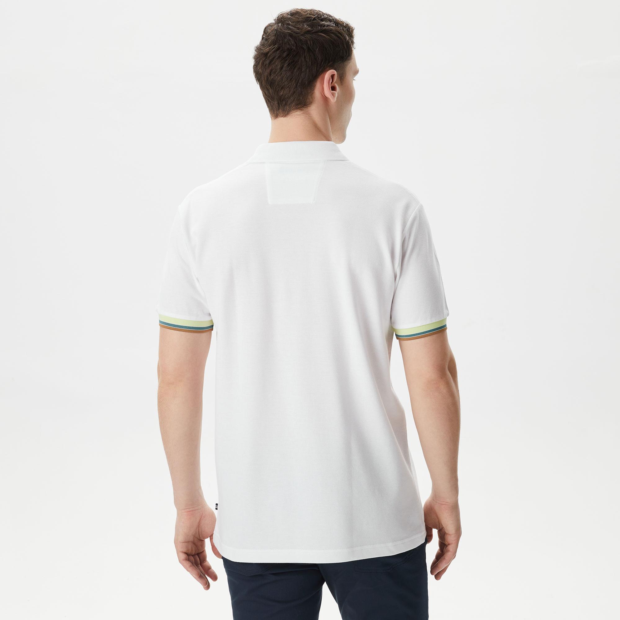 Nautica Erkek Beyaz Classic Fit Kısa Kollu Polo Yaka T-Shirt