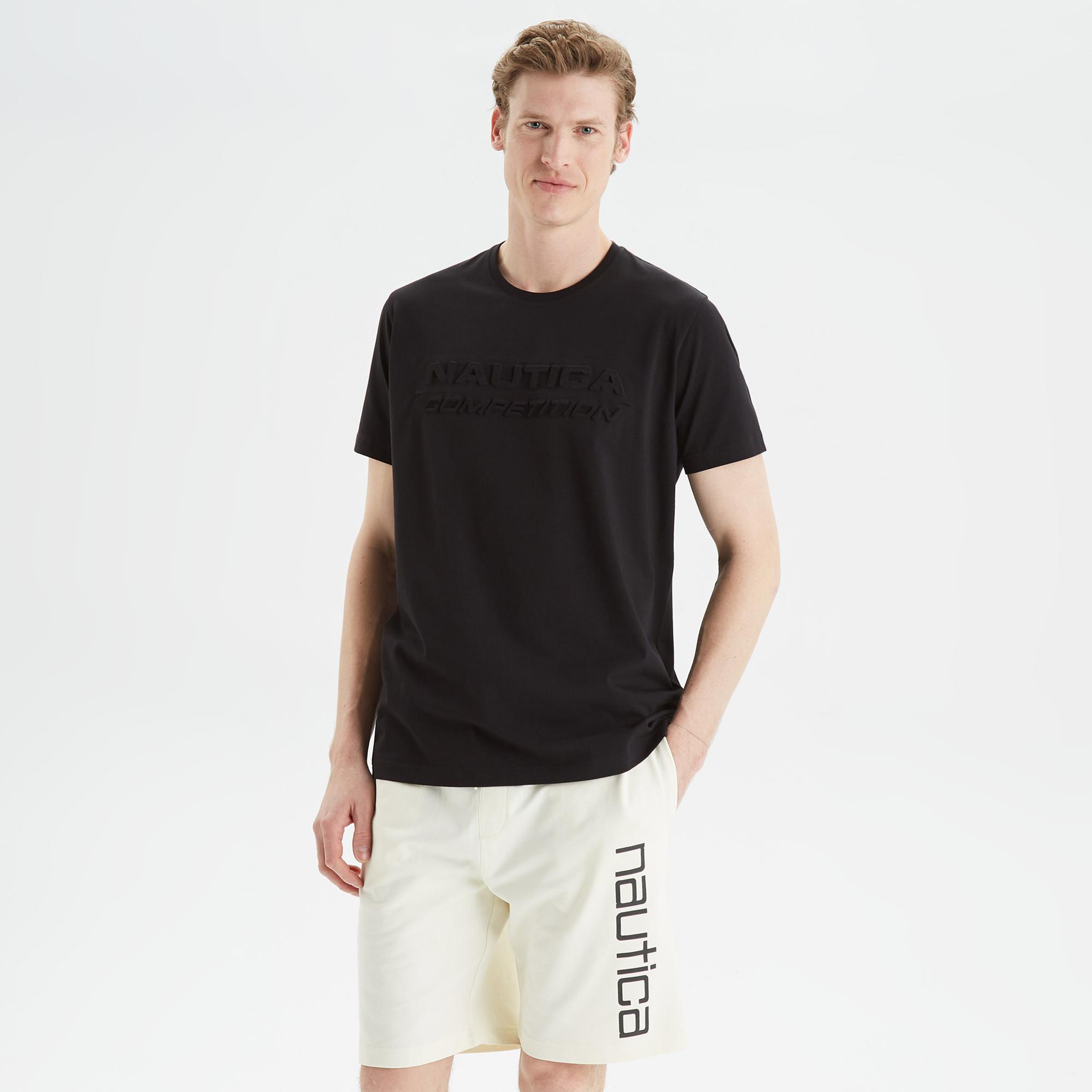 Nautica Erkek Siyah Standart Fit Baskılı T-Shirt