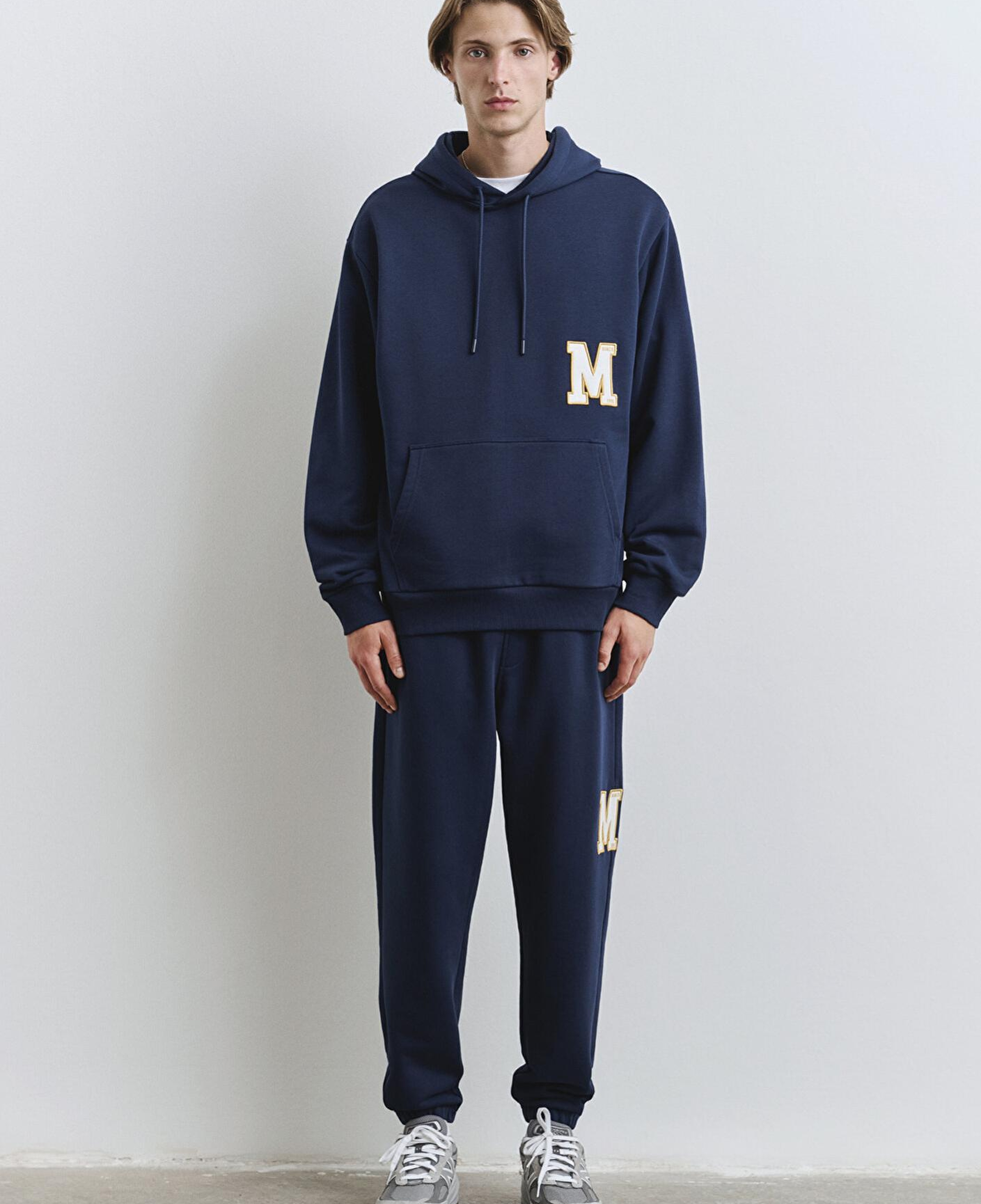 Mavi Sırt Baskılı Kapüşonlu Lacivert Sweatshirt 0S10375-89353