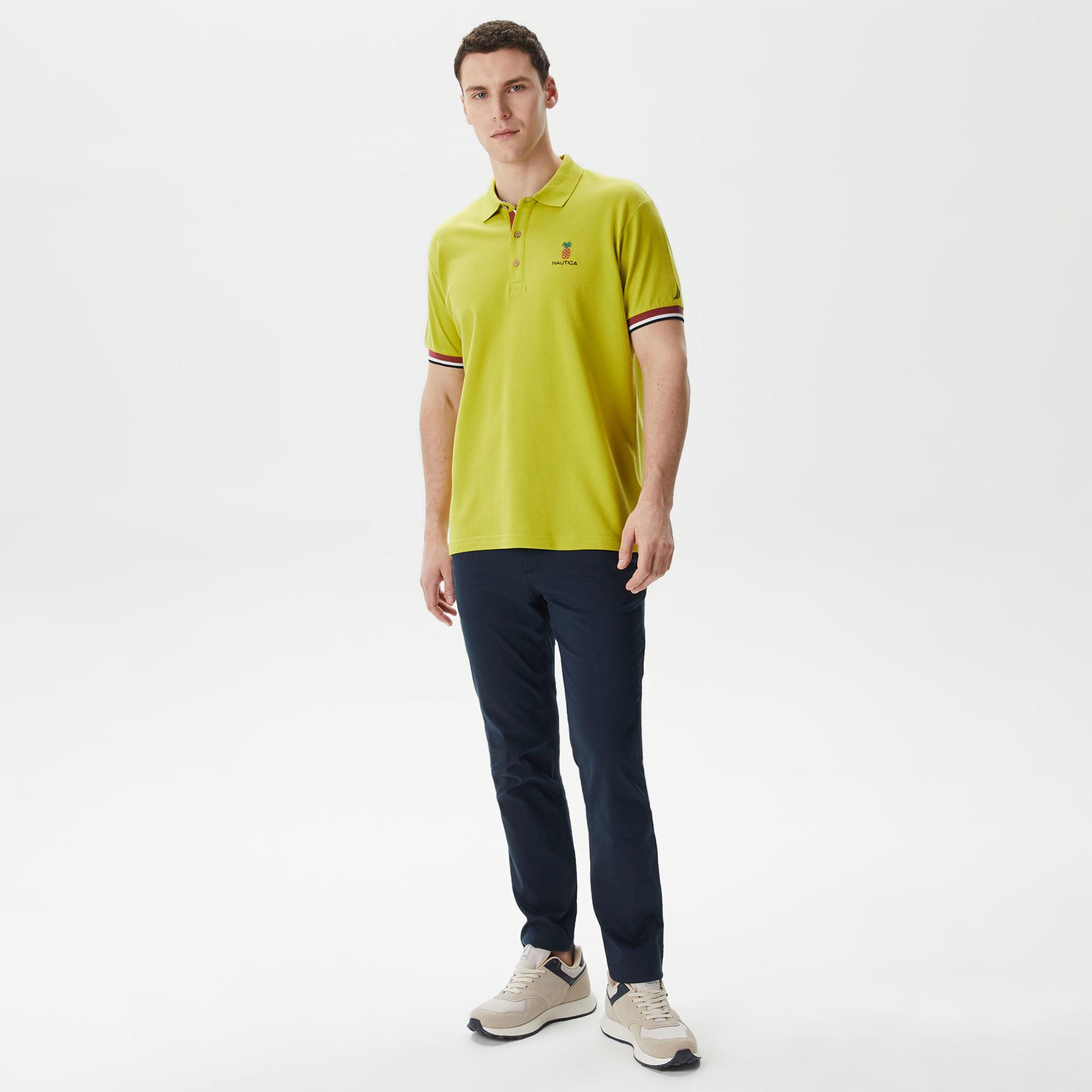 Nautica Erkek Yeşil Classic Fit Kısa Kollu Polo Yaka T-Shirt