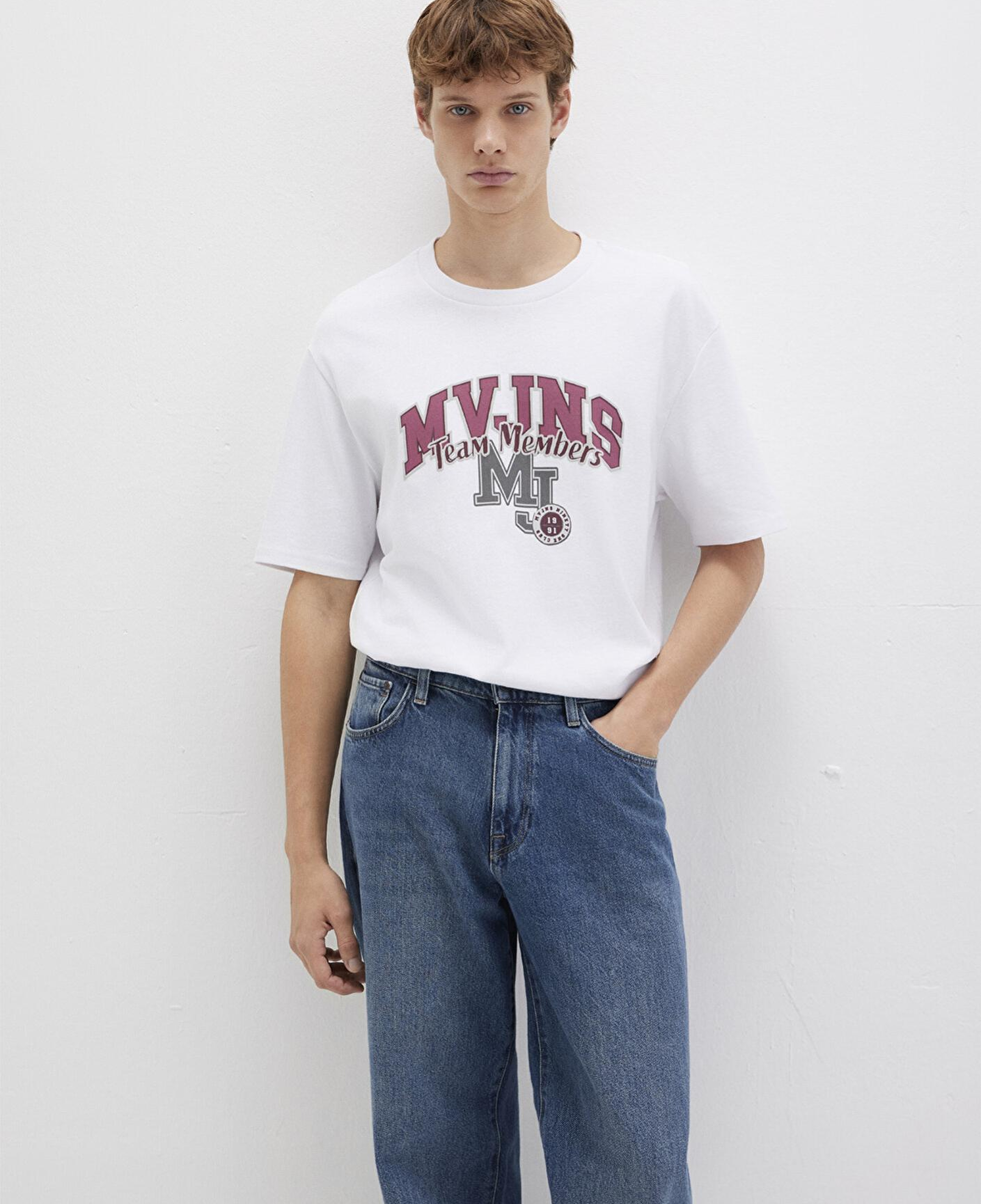 Mavi MVJNS Baskılı Beyaz Tişört Loose Fit / Bol Rahat Kesim 0612858-620
