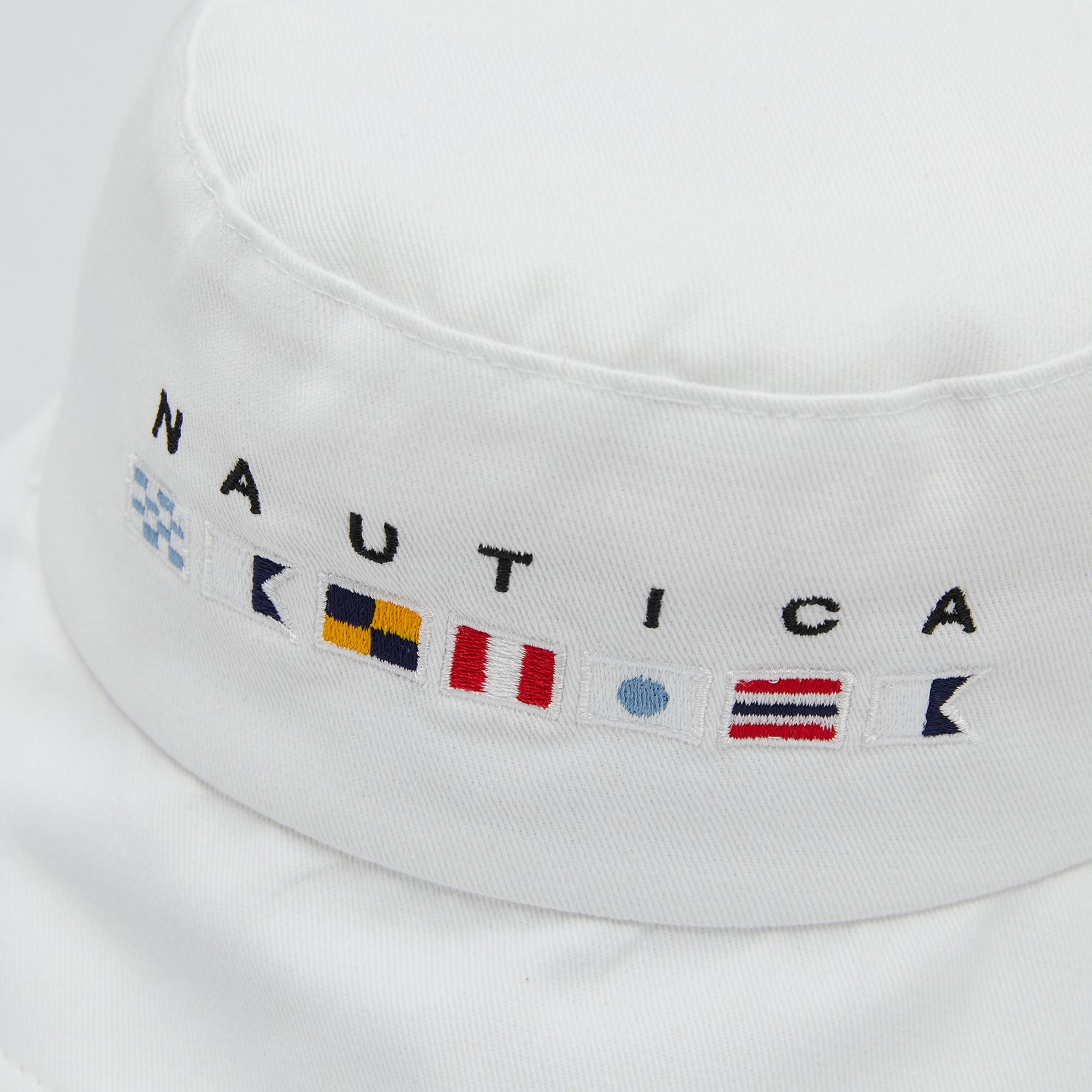 Nautica Unisex Beyaz Baskılı Şapka