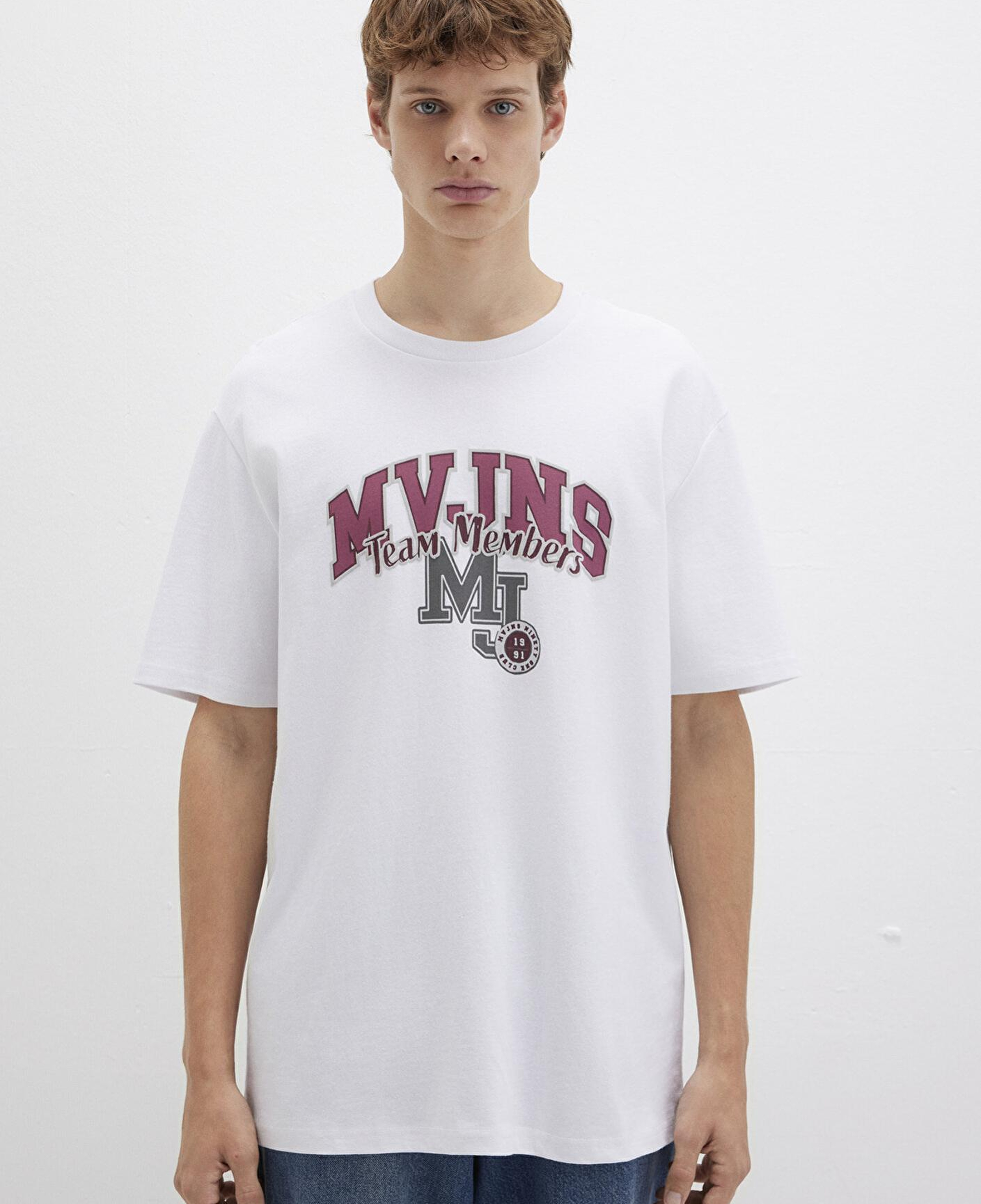 Mavi MVJNS Baskılı Beyaz Tişört Loose Fit / Bol Rahat Kesim 0612858-620