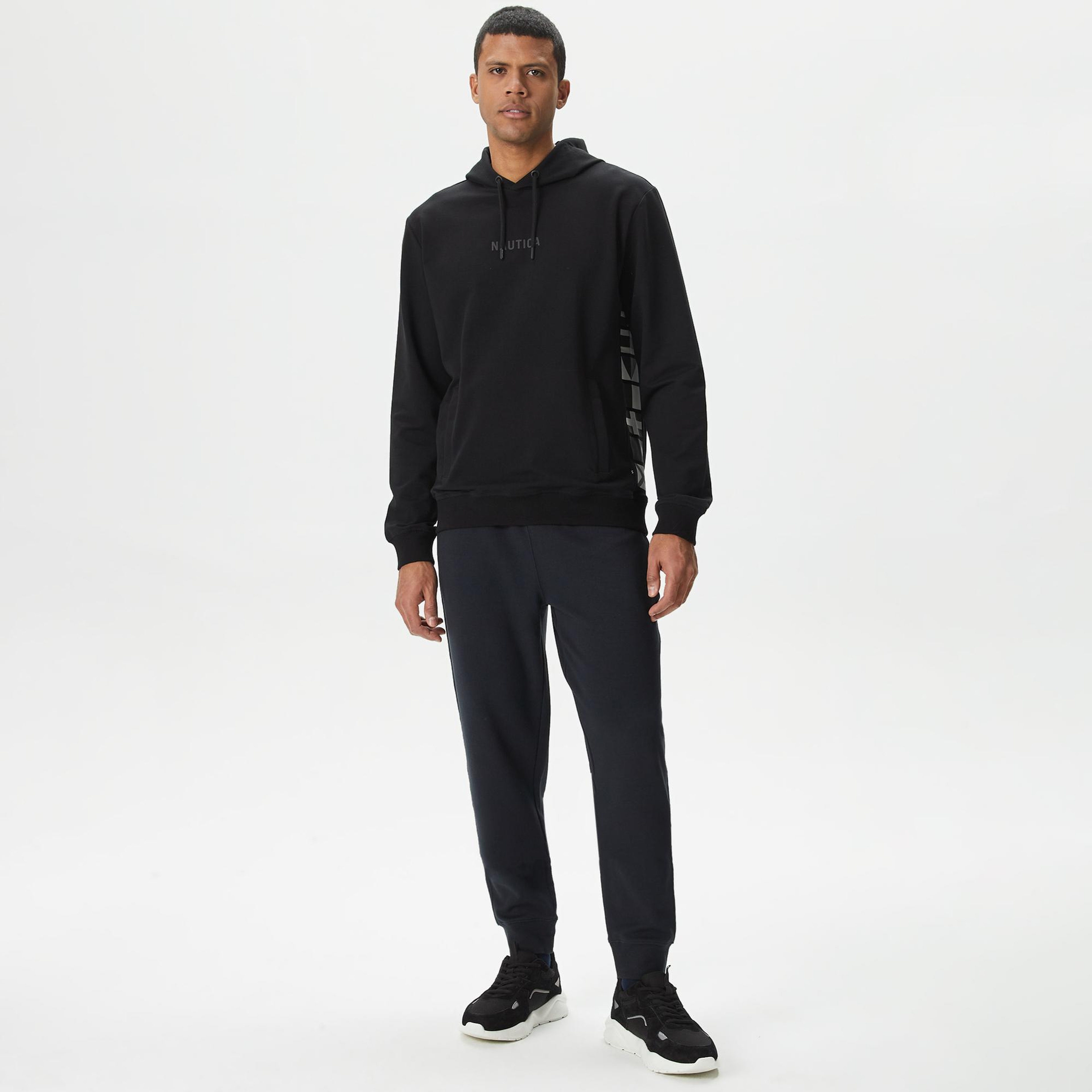 Nautica Erkek Siyah Standart Fit Eşofman Altı