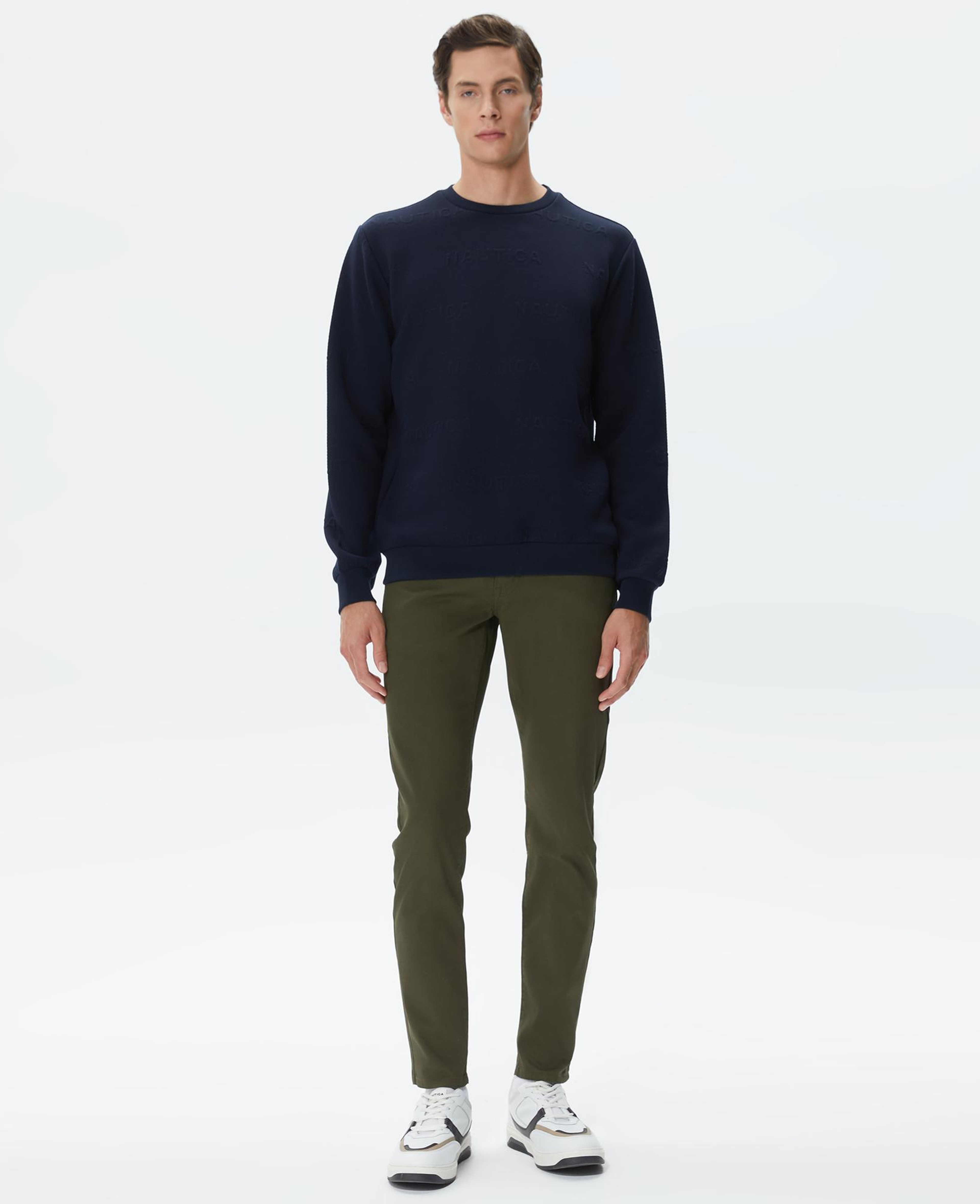 Nautica Erkek Lacivert Standart Fit Jakarlı Sweatshirt