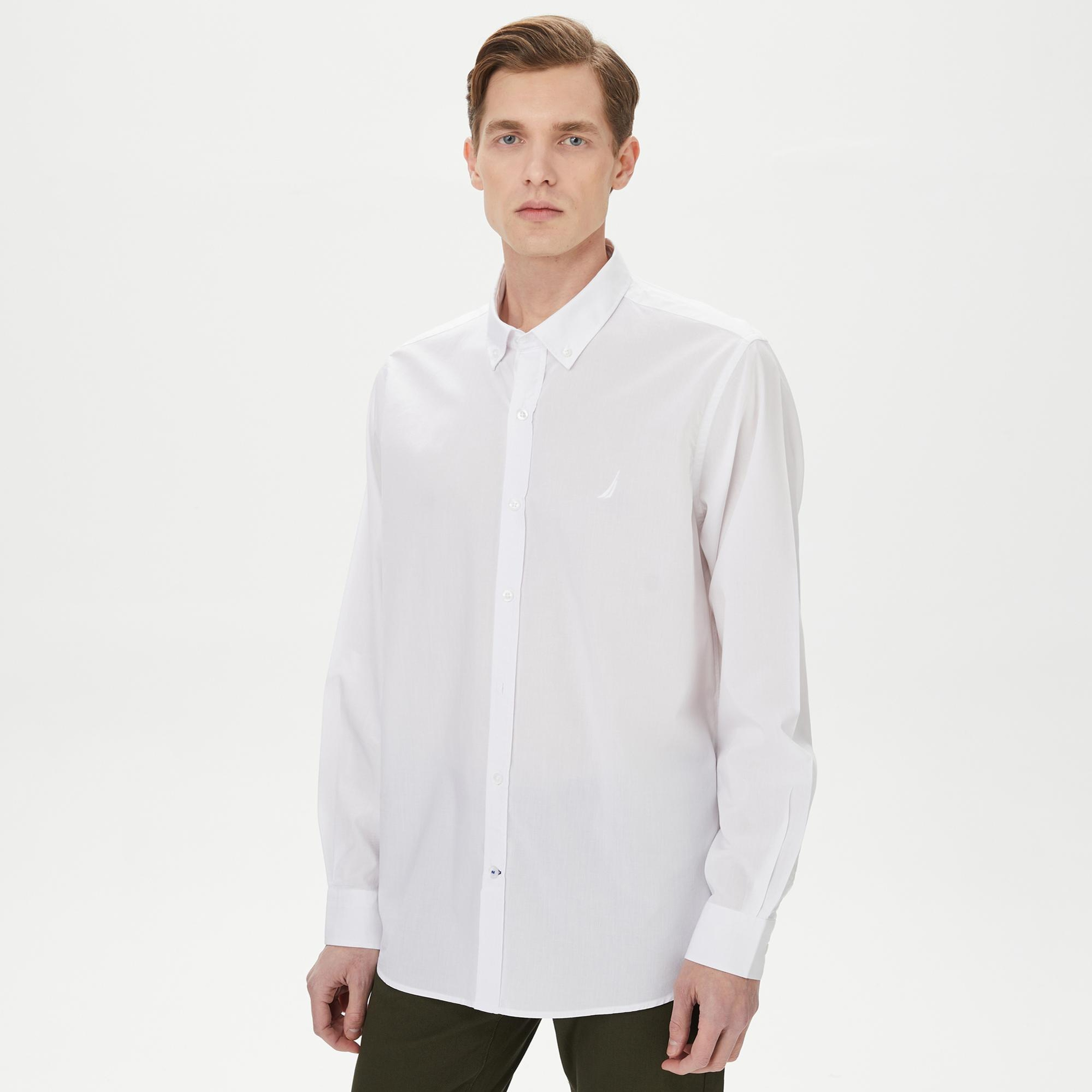 Nautica Erkek Beyaz Classic Fit Gömlek