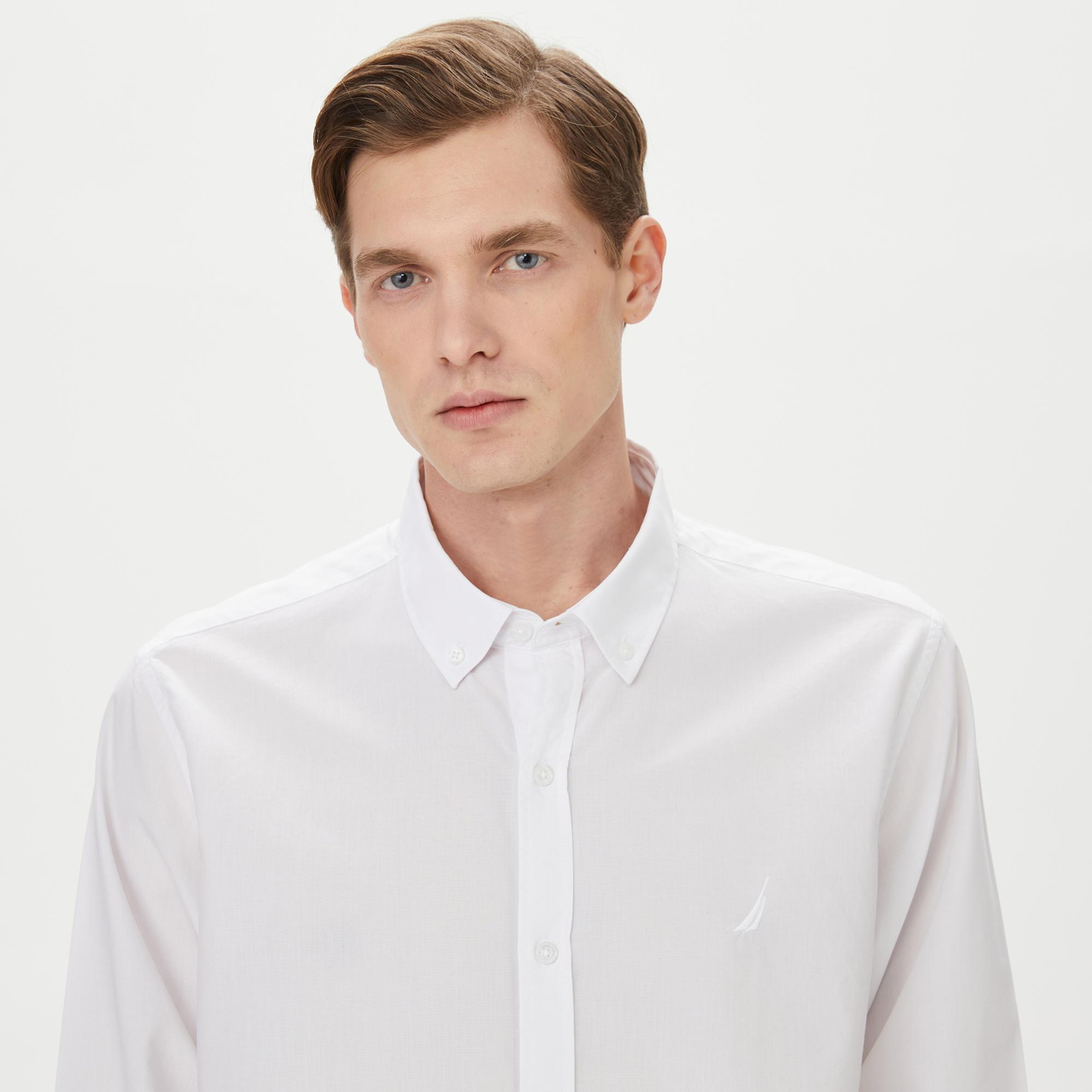 Nautica Erkek Beyaz Classic Fit Gömlek