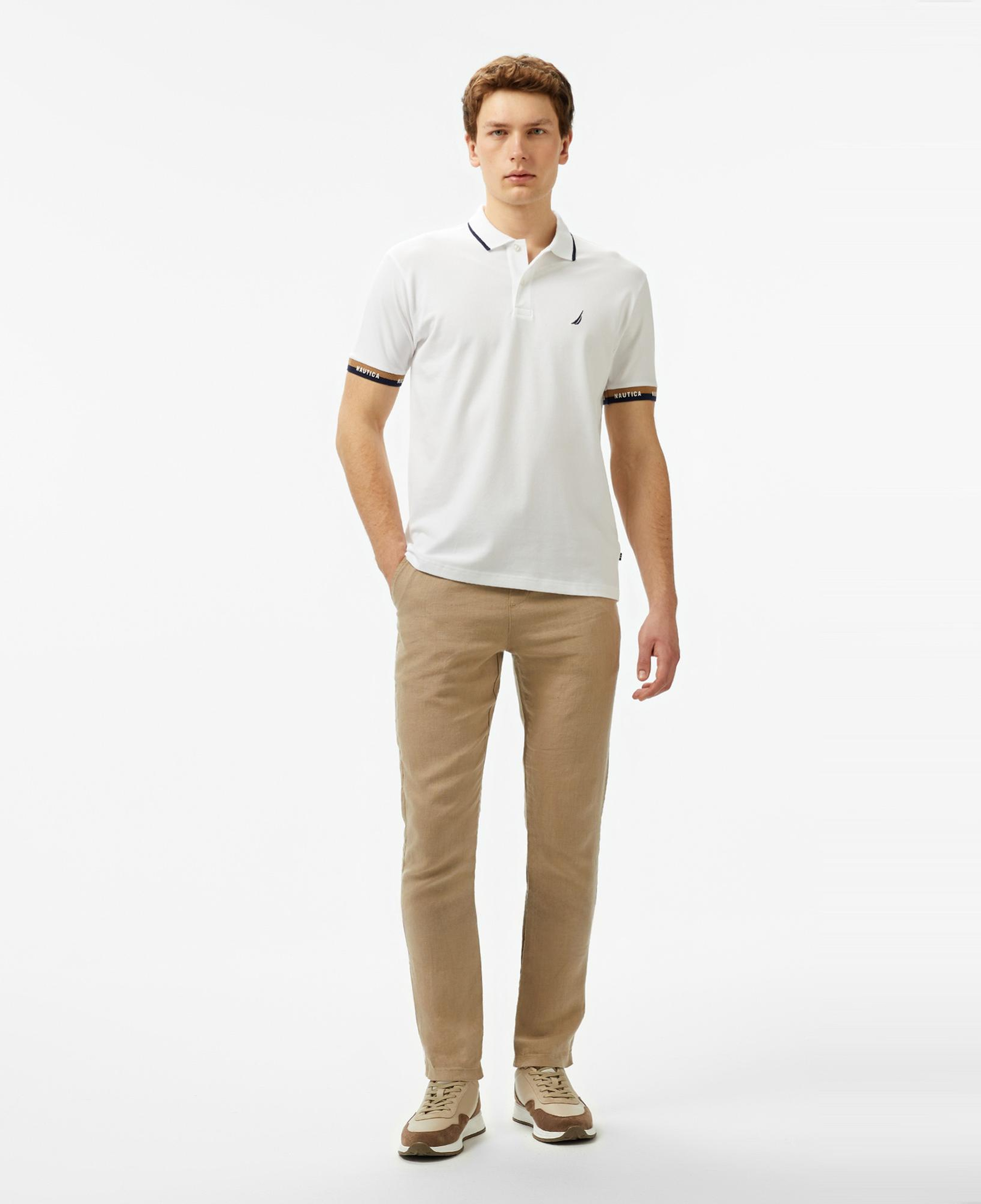 Nautica Erkek Beyaz Classic Fit Polo Yaka T-Shirt