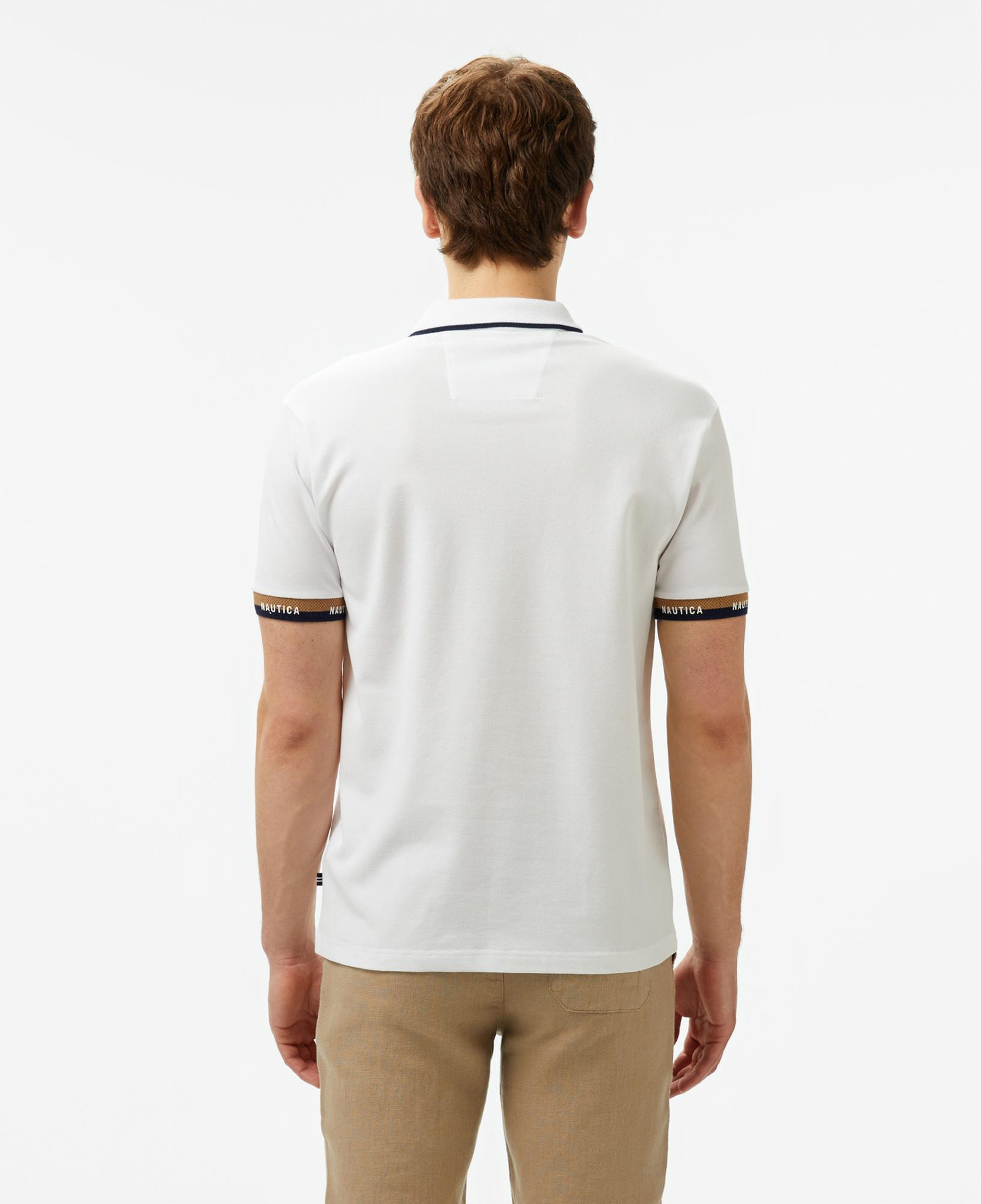 Nautica Erkek Beyaz Classic Fit Polo Yaka T-Shirt