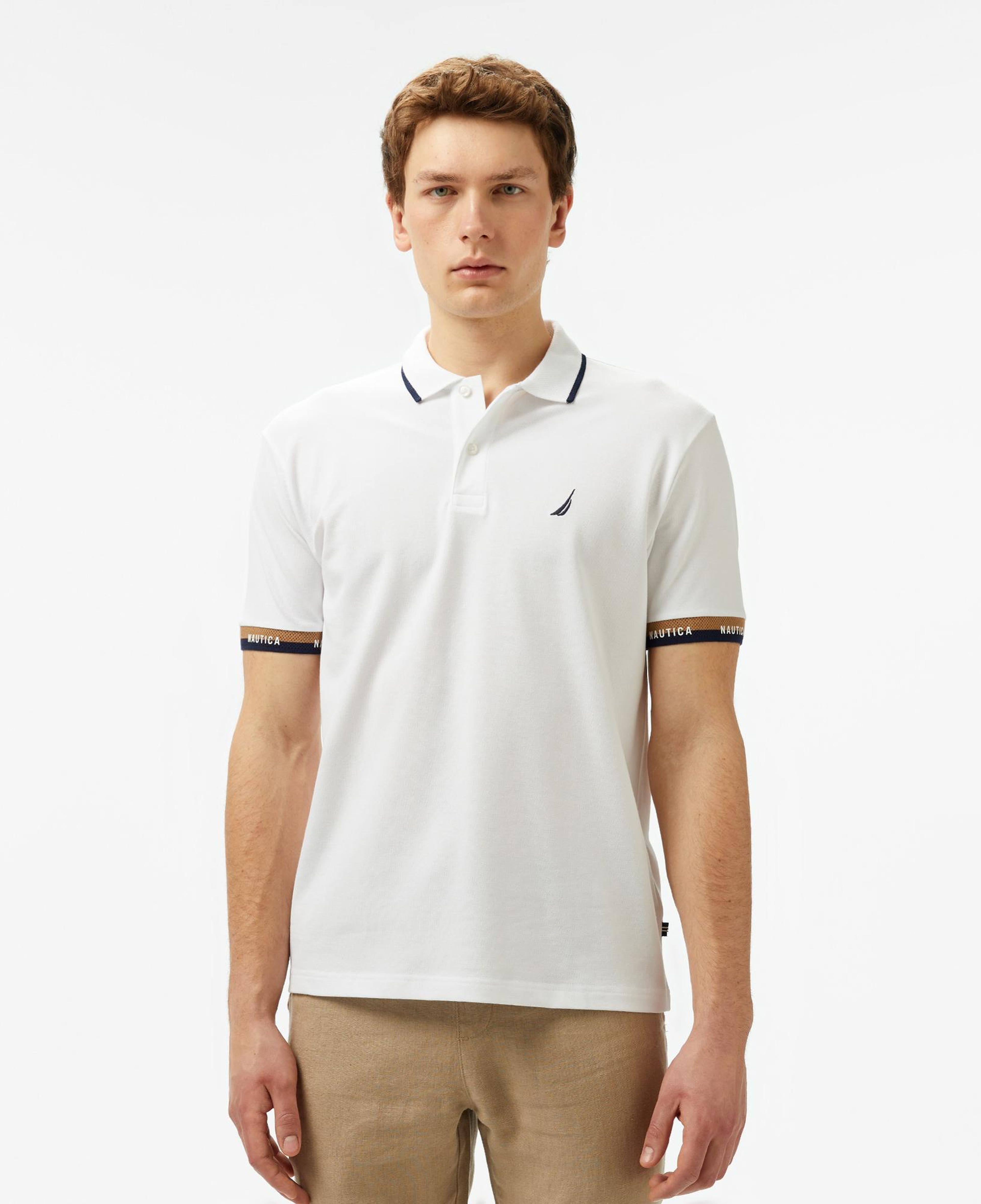 Nautica Erkek Beyaz Classic Fit Polo Yaka T-Shirt