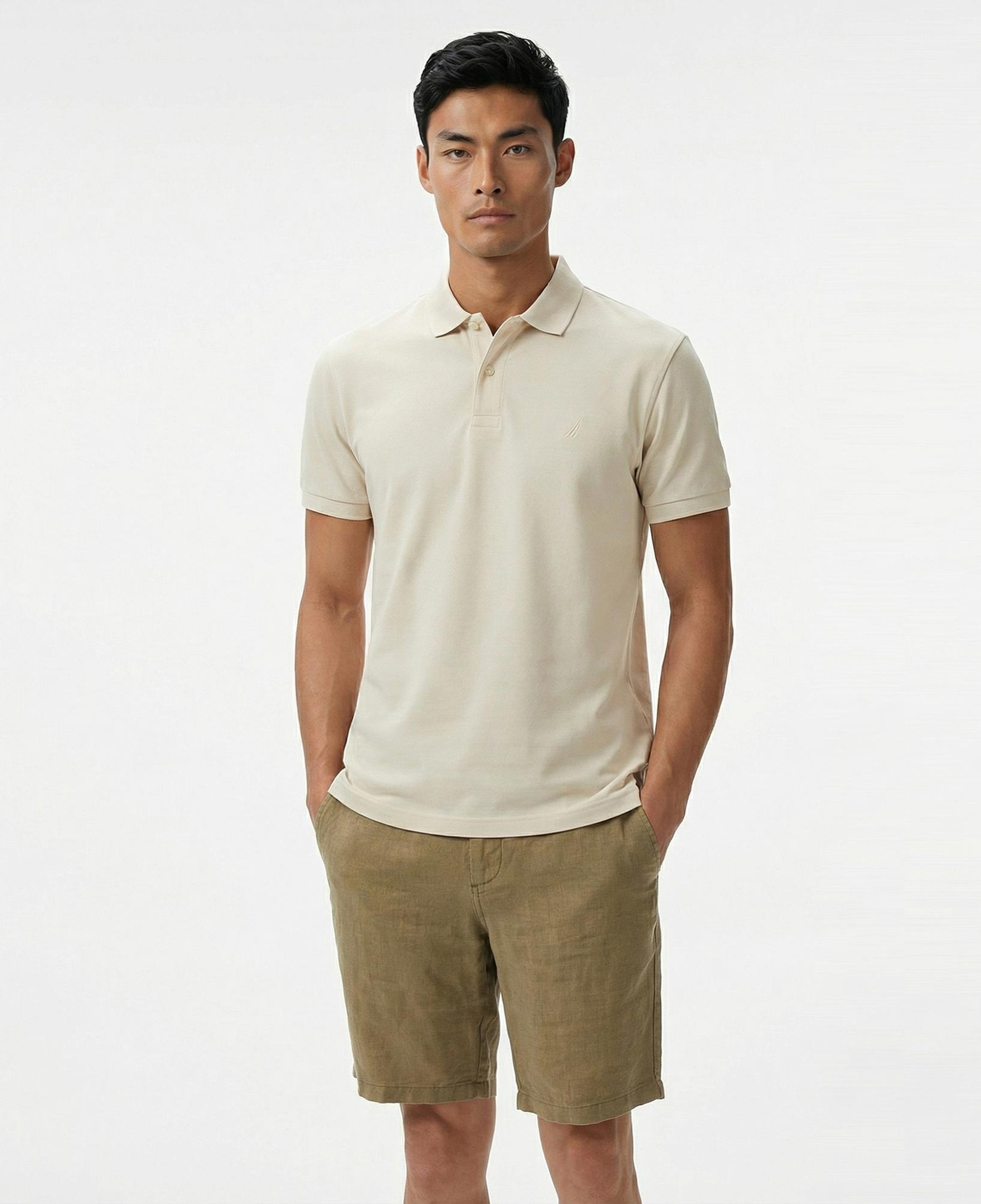 Nautica Erkek Bej Classic Fit Polo Yaka T-Shirt