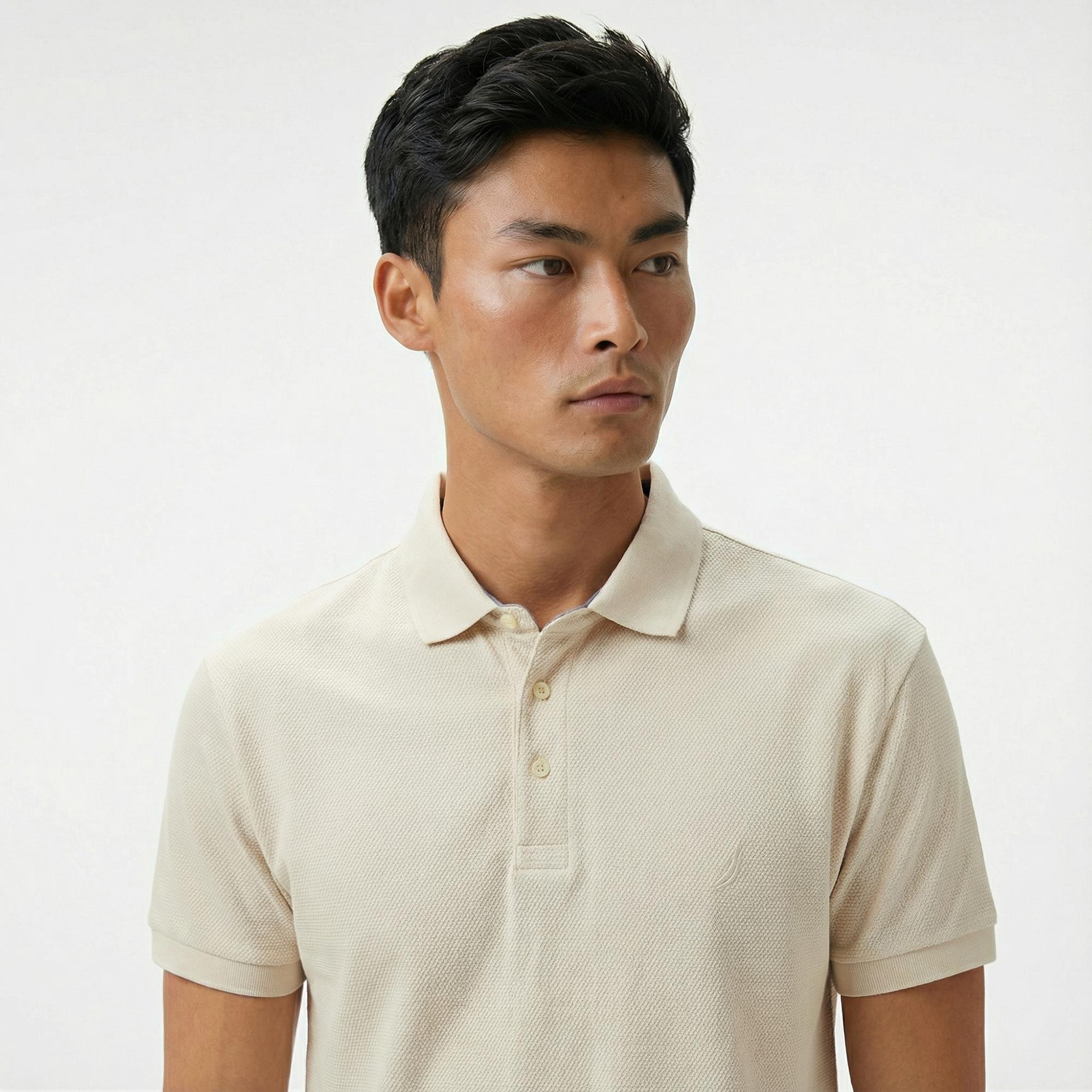 Nautica Erkek Bej Classic Fit Polo Yaka T-Shirt