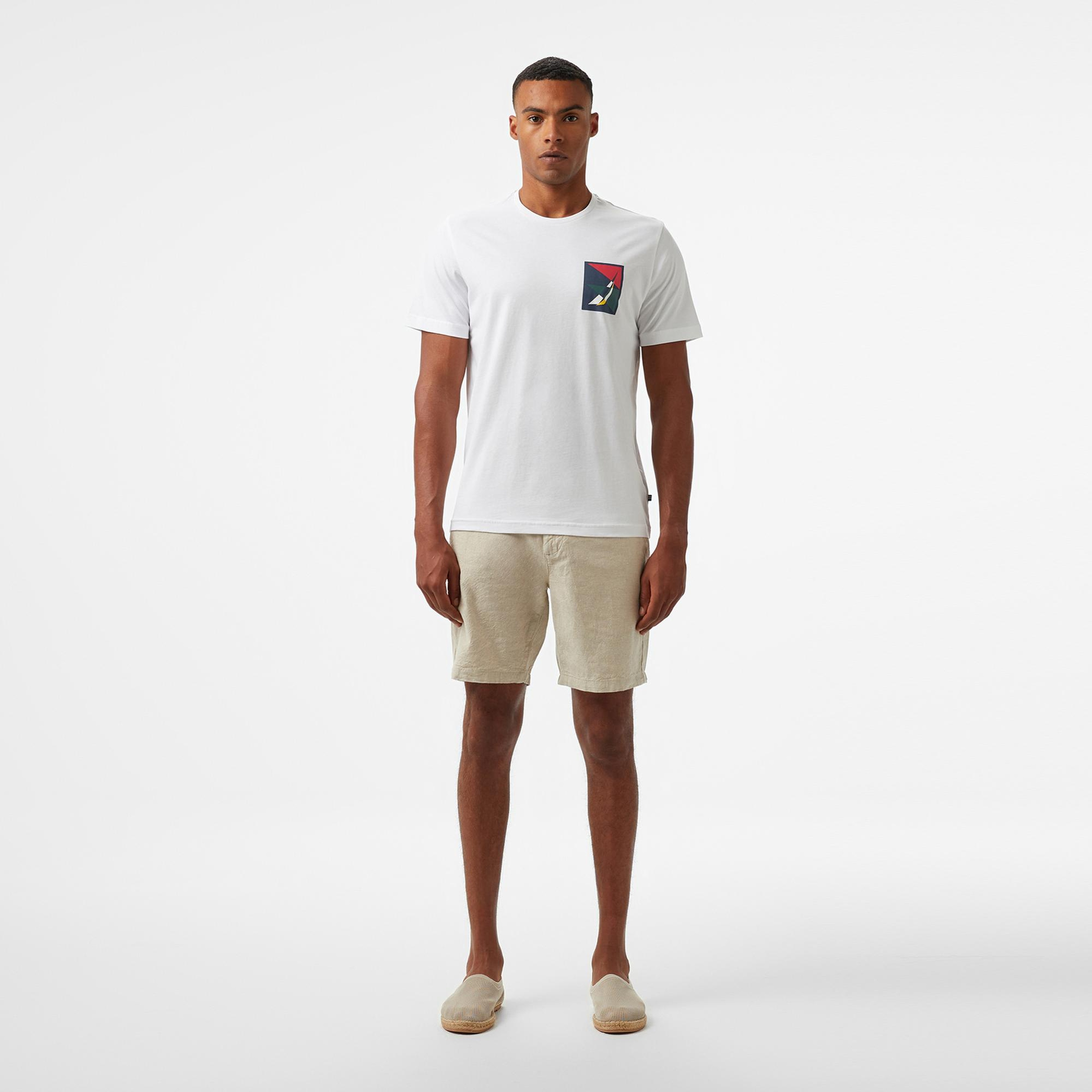 Nautica Erkek Beyaz Regular Fit T-Shirt