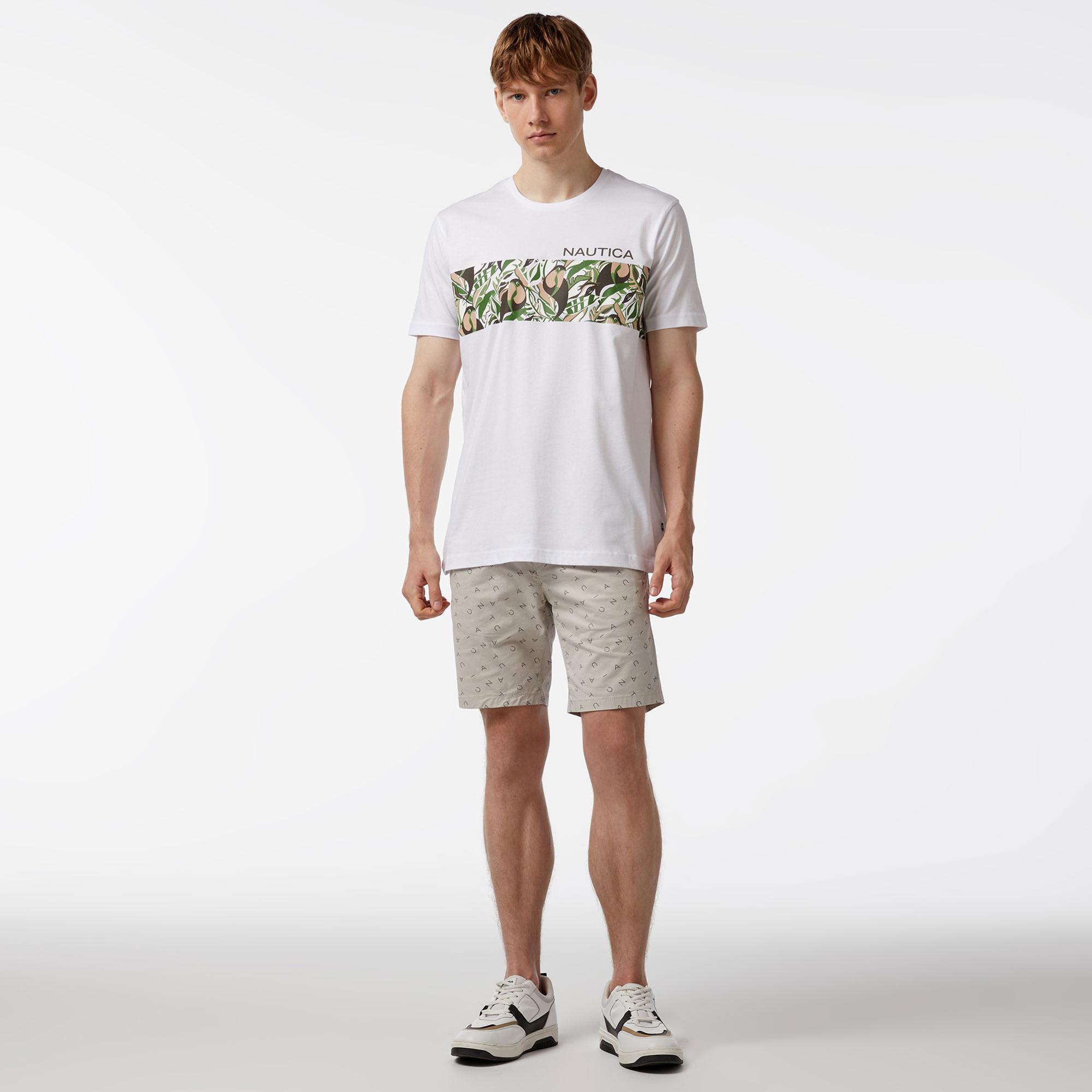 Nautica Erkek Beyaz Standart Fit T-Shirt