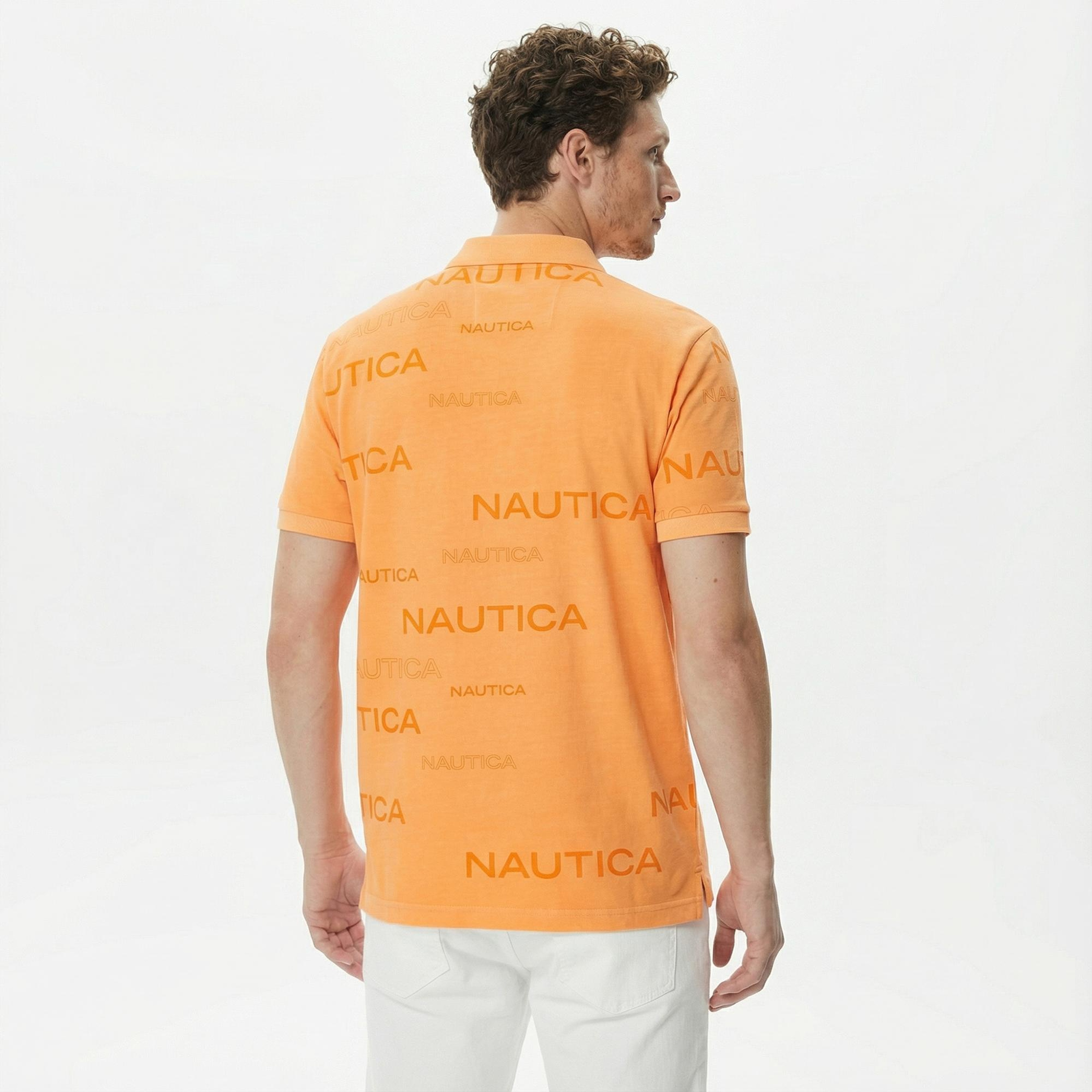Nautica Erkek Turuncu Classic Fit Kısa Kollu Polo Yaka T-Shirt
