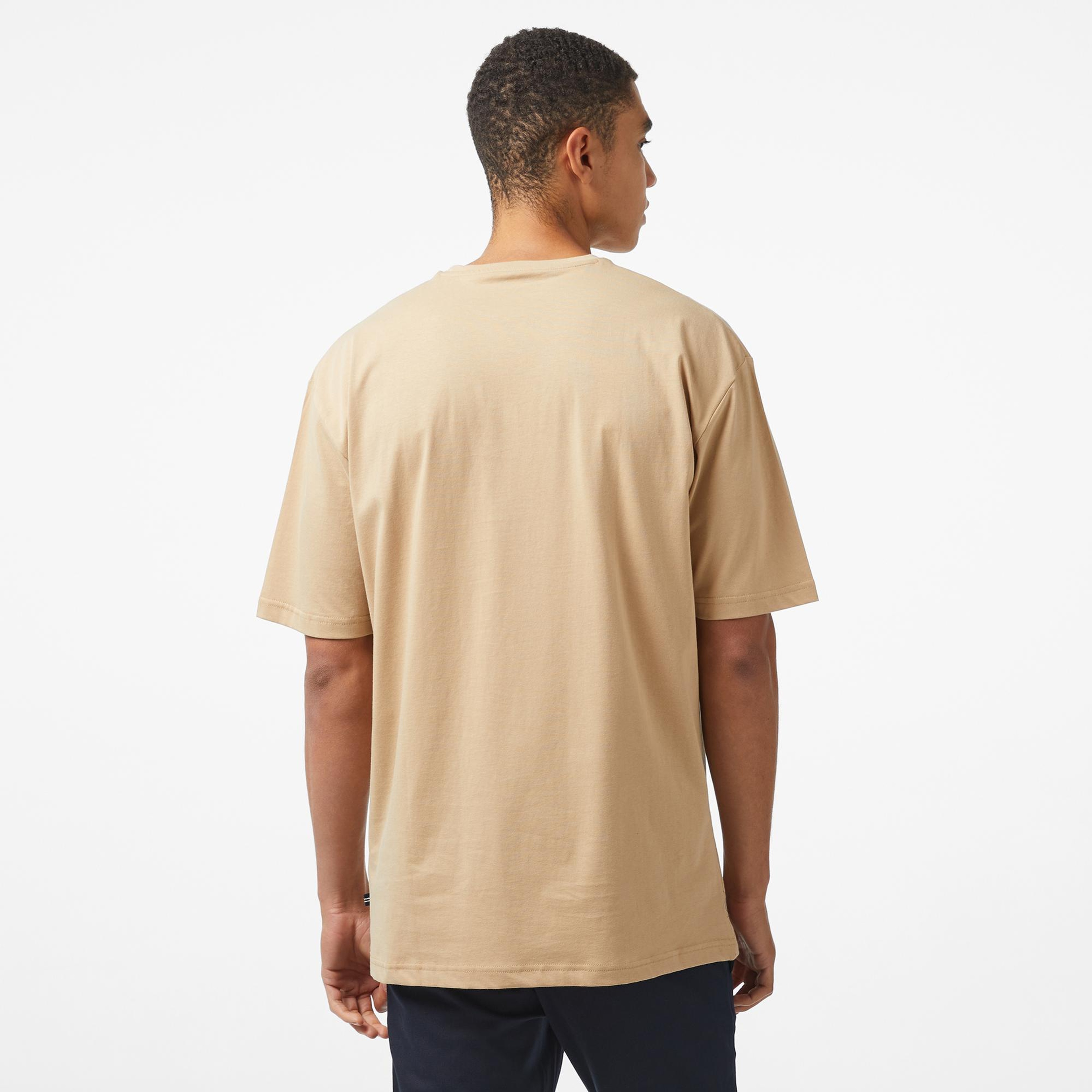 Nautica Erkek Bej Oversize Kısa Kollu T-Shirt