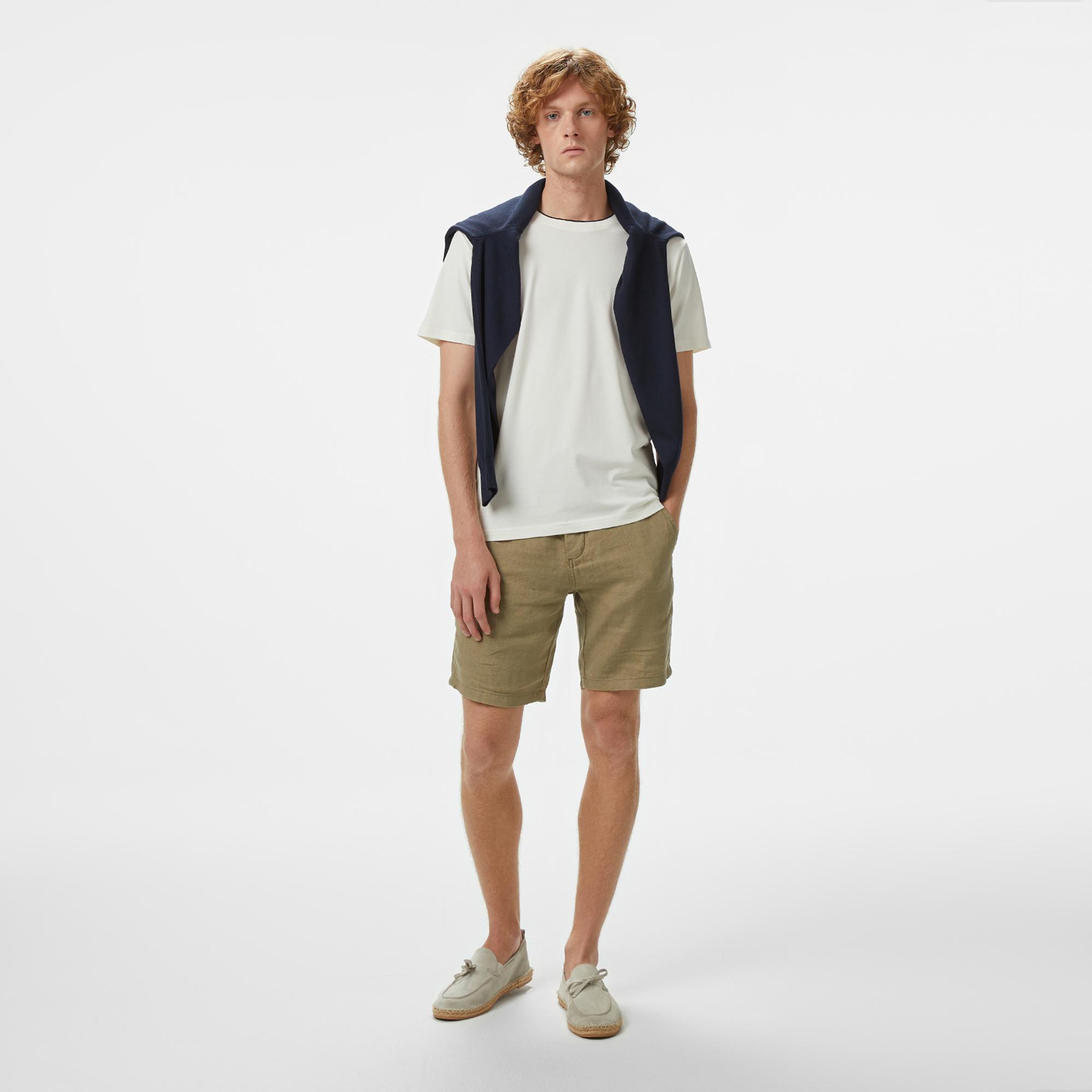 Nautica Erkek Krem Rengi Regular Fit T-Shirt