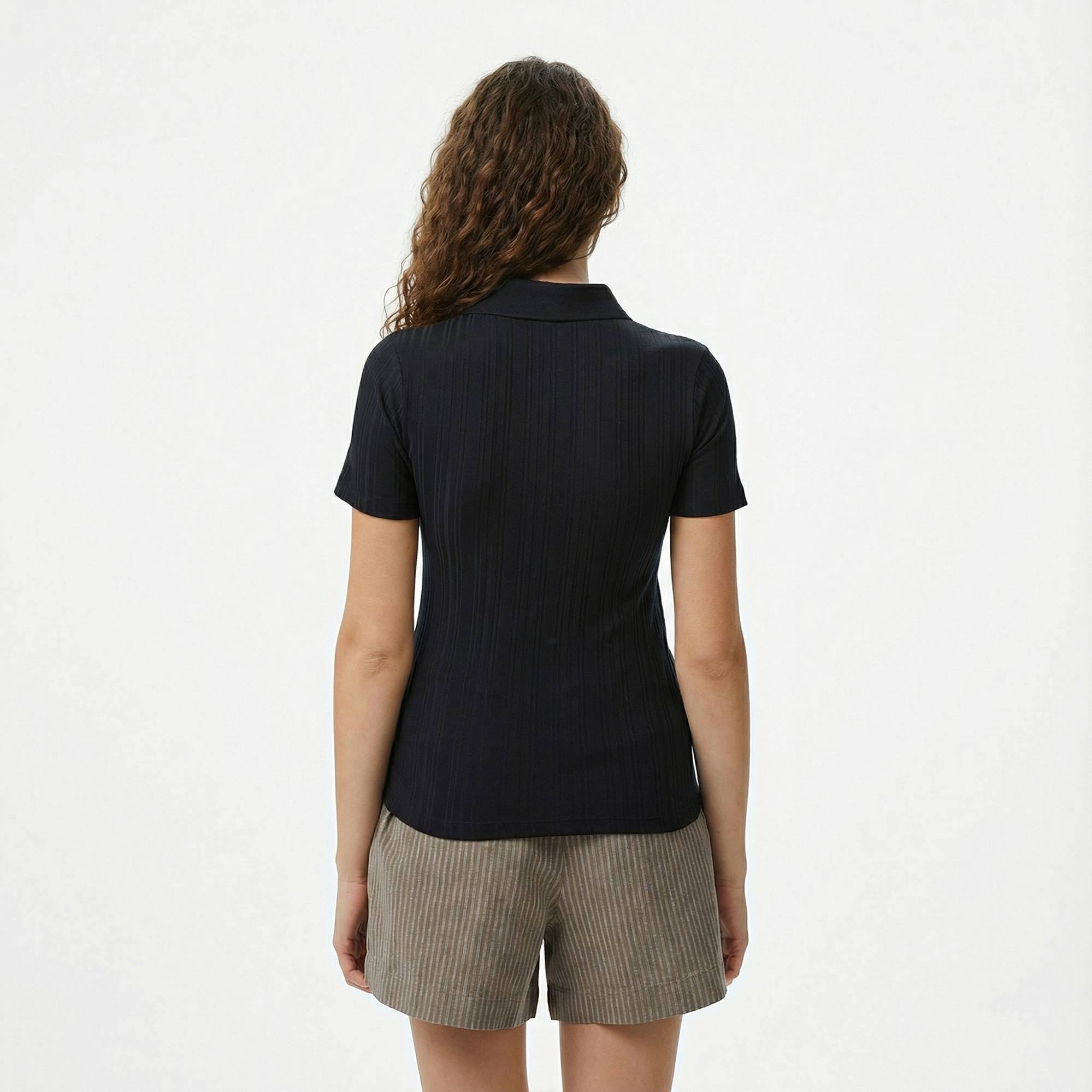 Nautica Kadın Siyah Regular Fit Polo