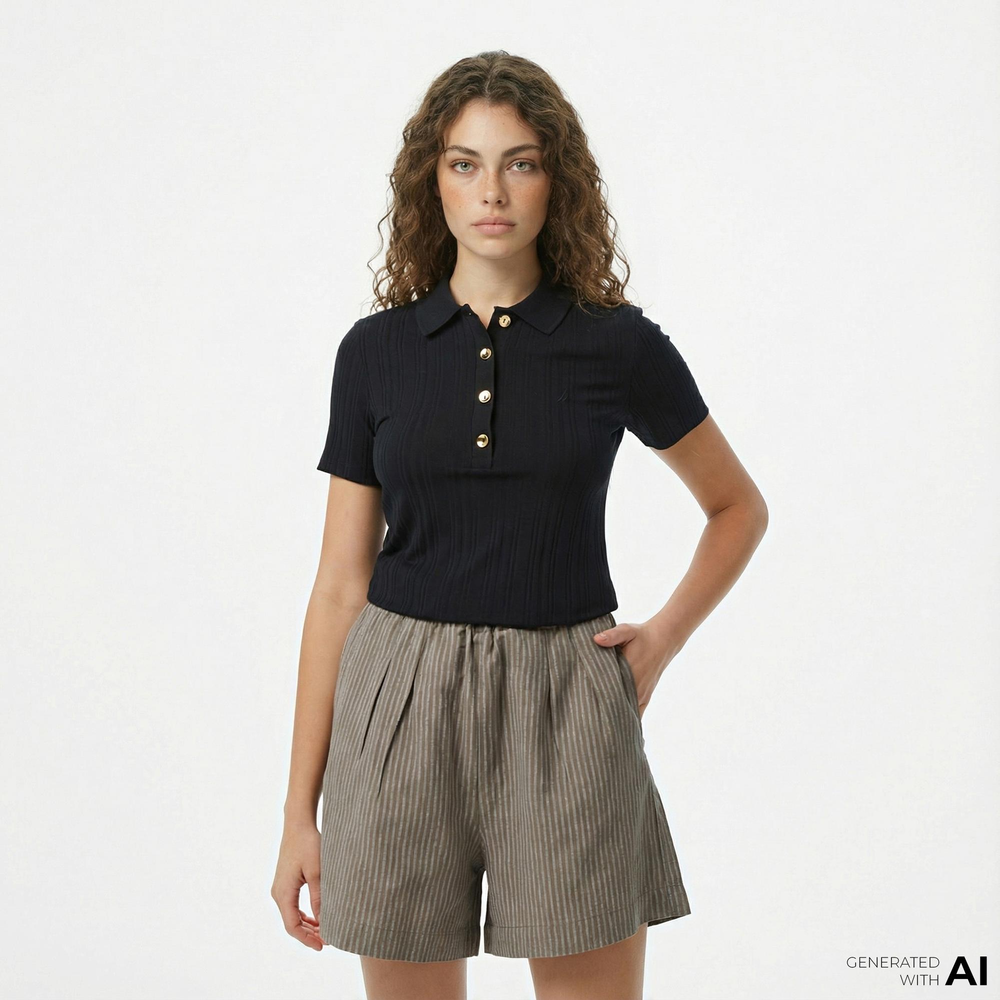 Nautica Kadın Siyah Regular Fit Polo